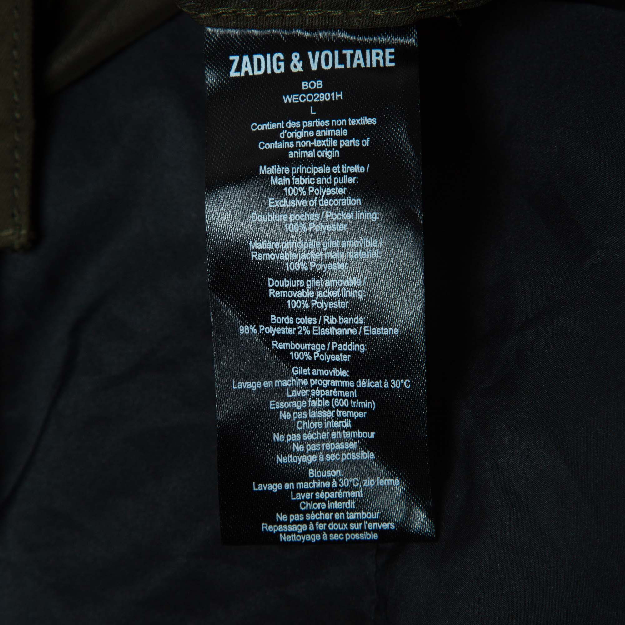 Zadig & Voltaire Dark Green Parka Jacket L