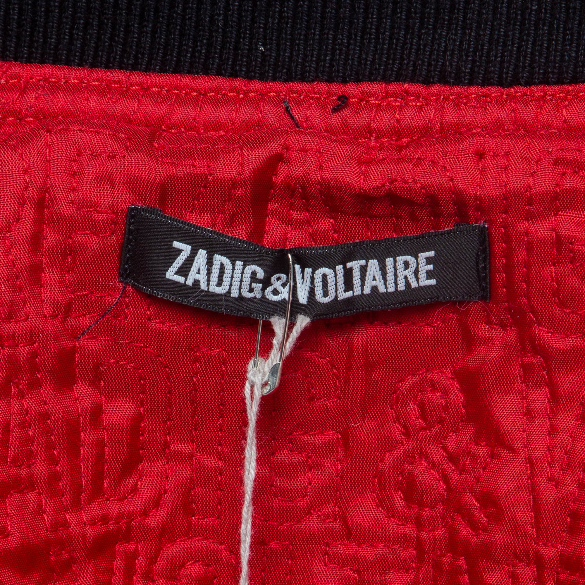 Zadig & Voltaire Black Wool Blend Zip Front Jacket XL