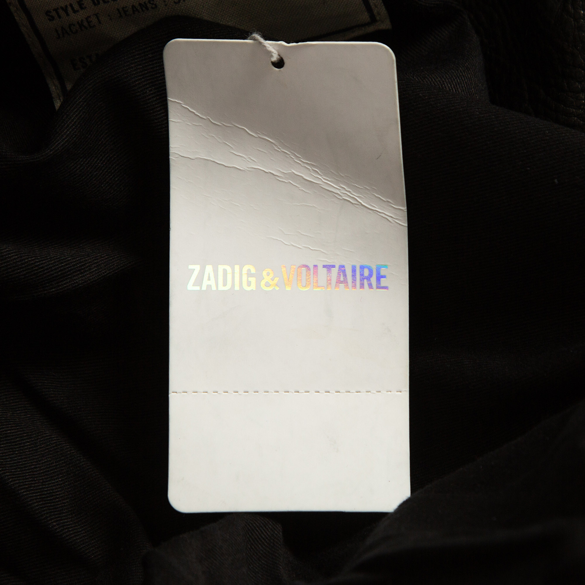 Zadig & Voltaire Black Leather Zip Front Jacket S