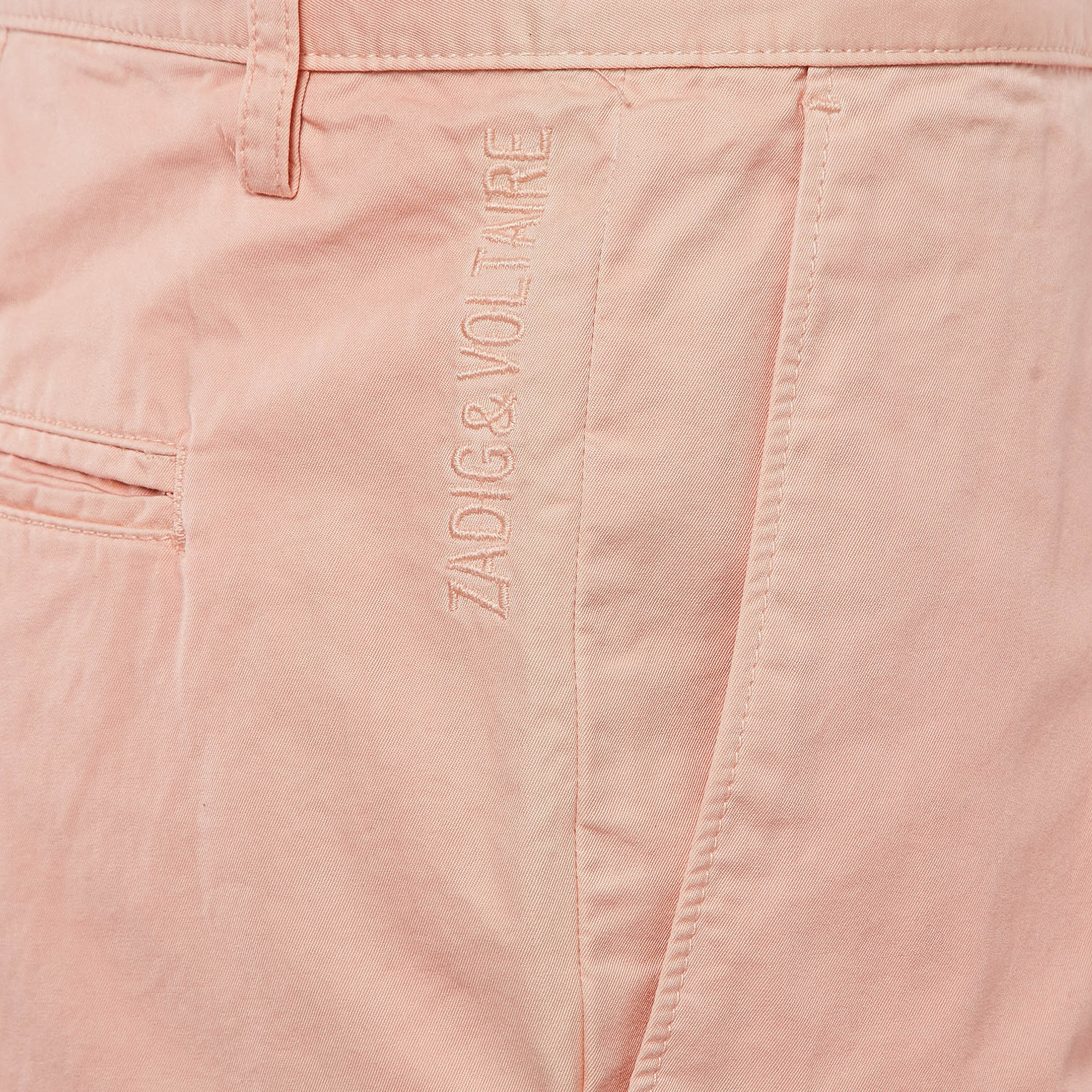 Zadig & Voltaire Pink Cotton Patrick Chino Trousers L