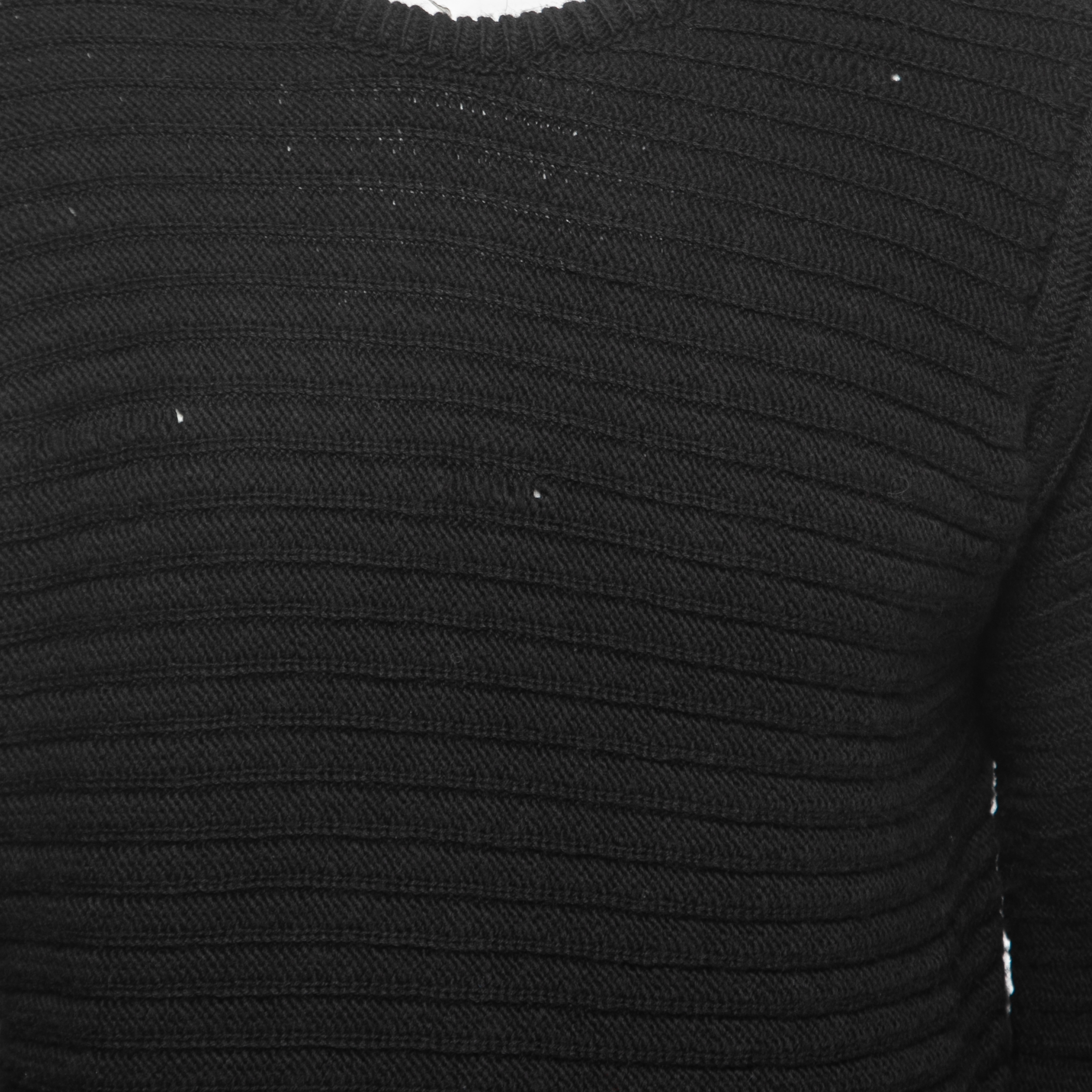Zadig & Voltaire Black Distressed Merino Wool Jeremy Raye Sweater L