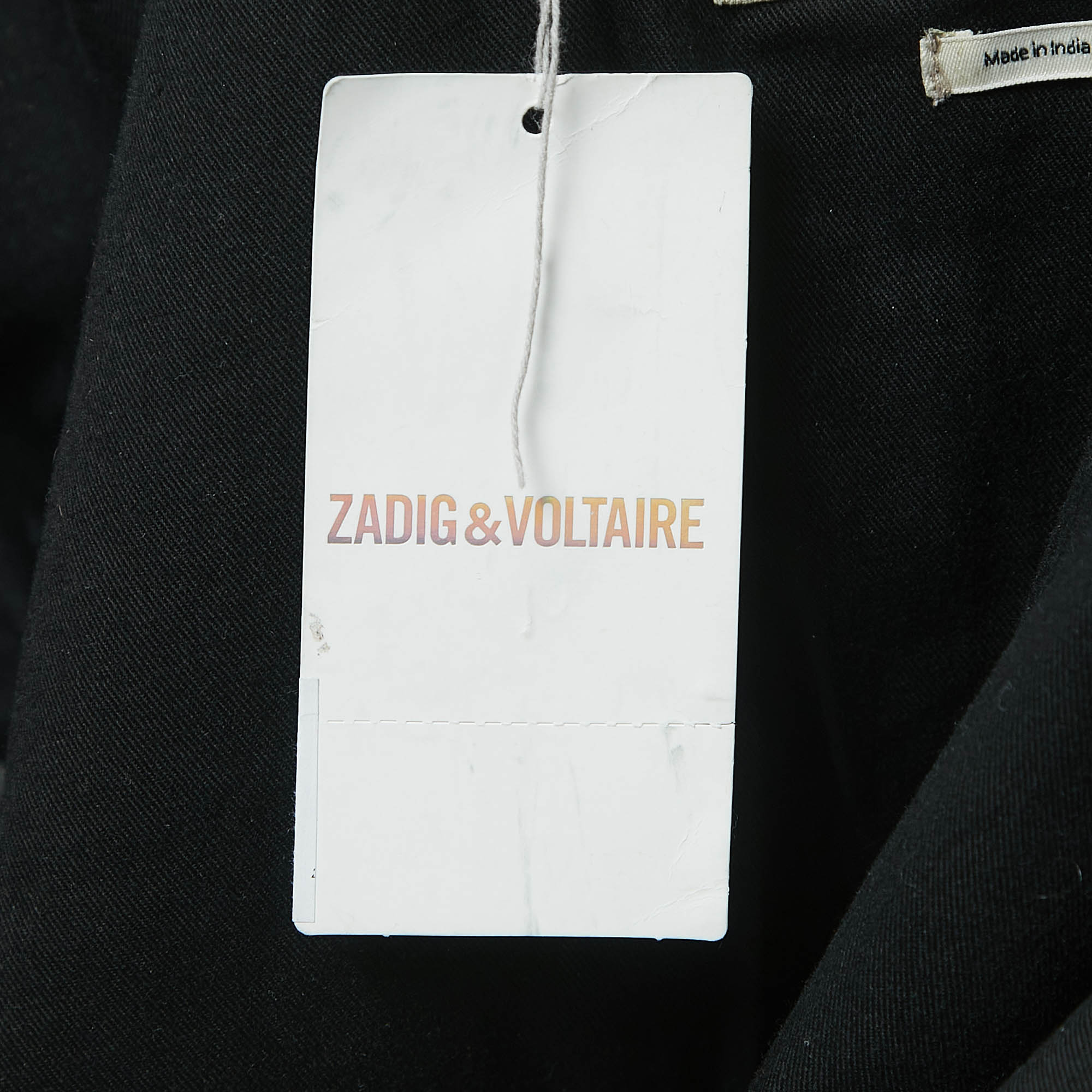 Zadig & Voltaire Black Leather Zip Front Jacket XS