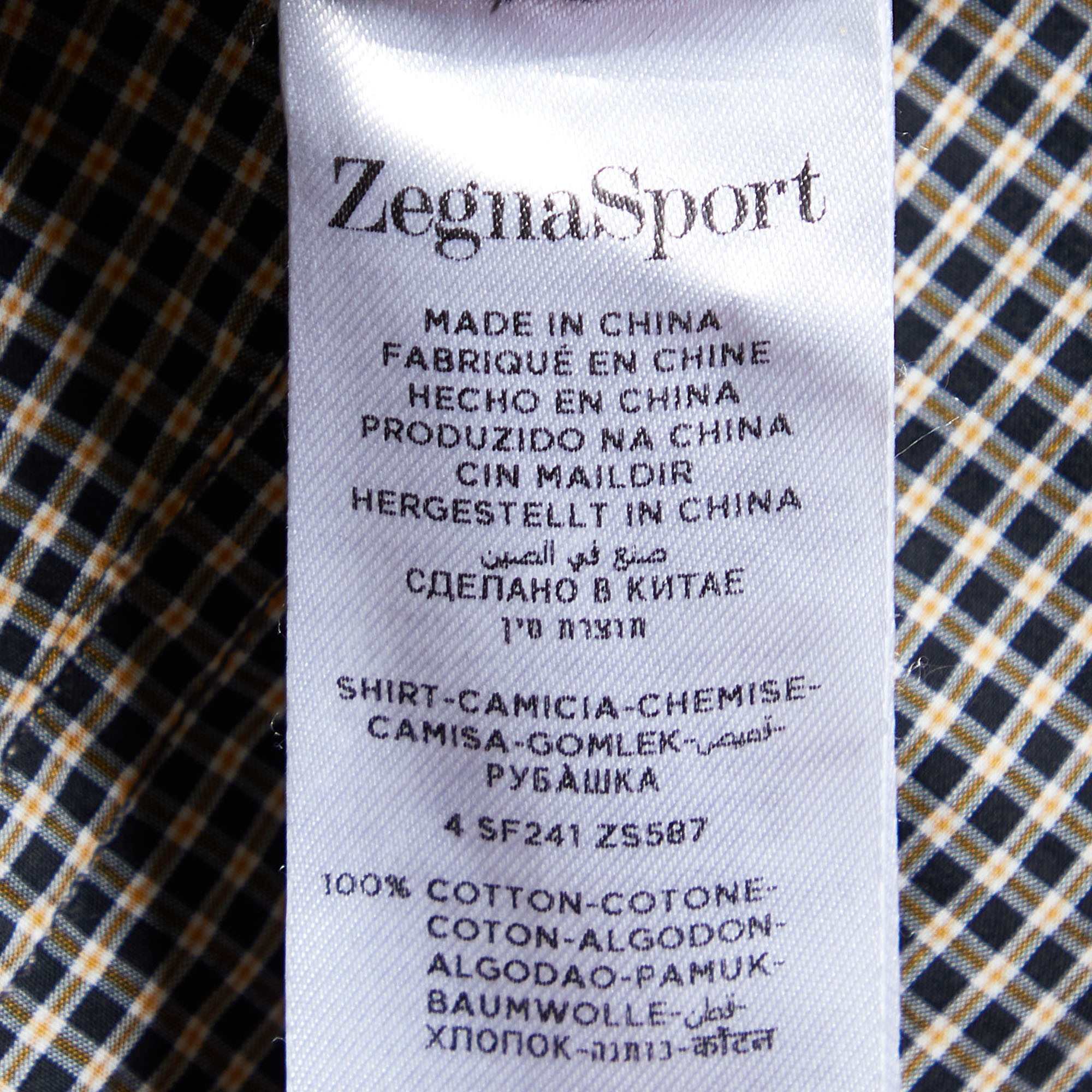 Zegna Sport Multicolor Checkered Cotton Tapered Fit Shirt XXL