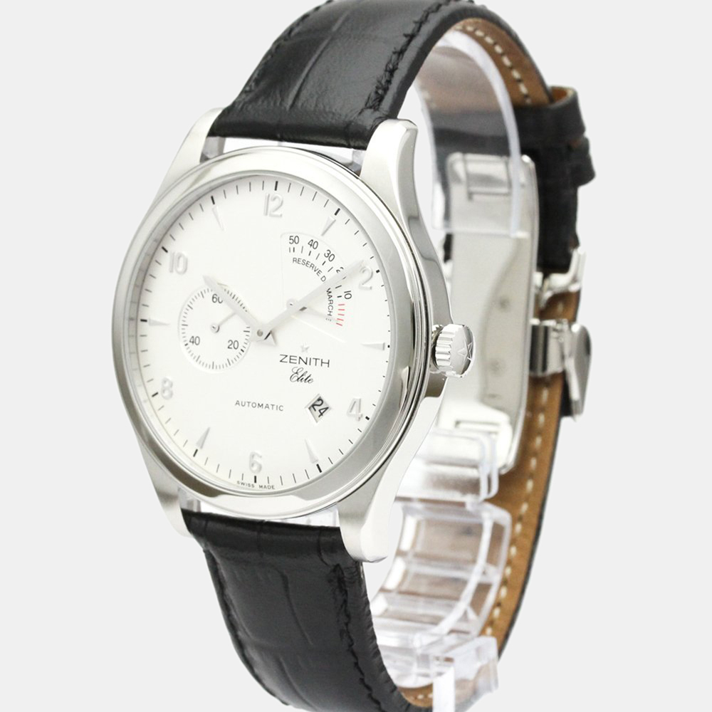 Zenith Silver Stainless Steel Grande Class 03.0520.685 Automatic Men's Wristwatch 44 Mm