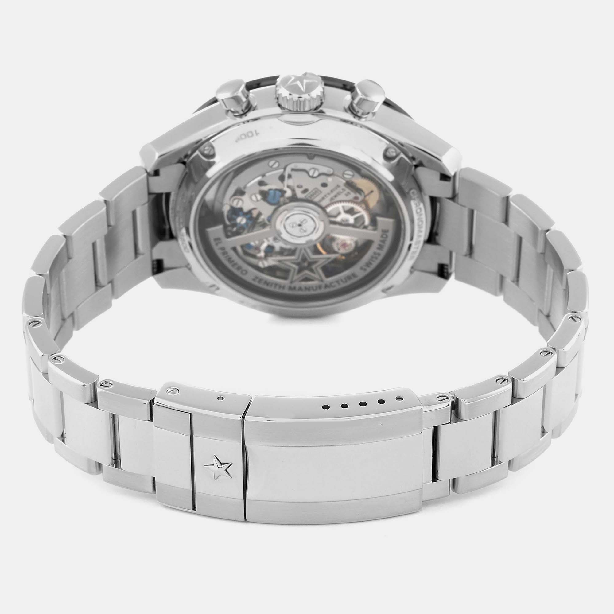 Zenith Black Stainless Steel El Primero  03.3100.3600 Automatic Chronograph Men's Wristwatch 41 Mm