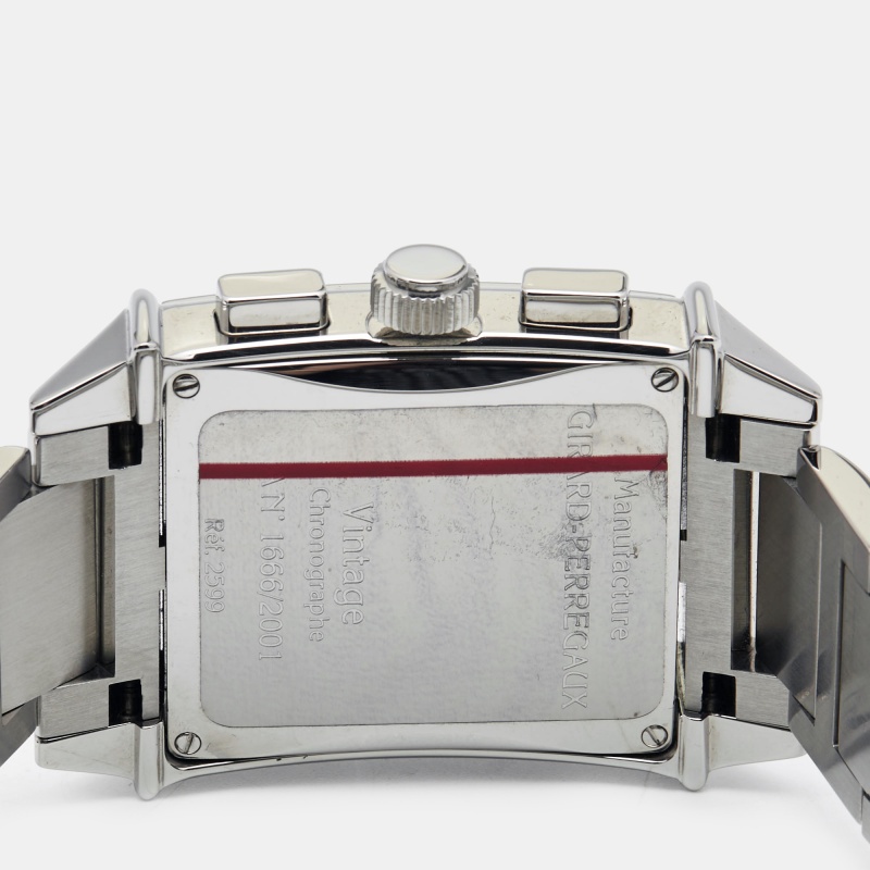 Girard Perregaux Black Stainless Steel Vintage 1945 Ref. 2599 Chronograph Men's Wristwatch 32 Mm