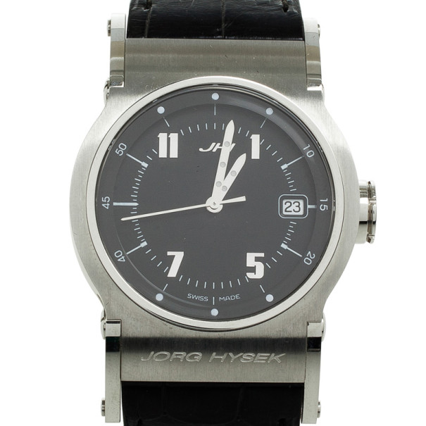 Hysek Verdict SS Leather Mens Wristwatch 38 MM