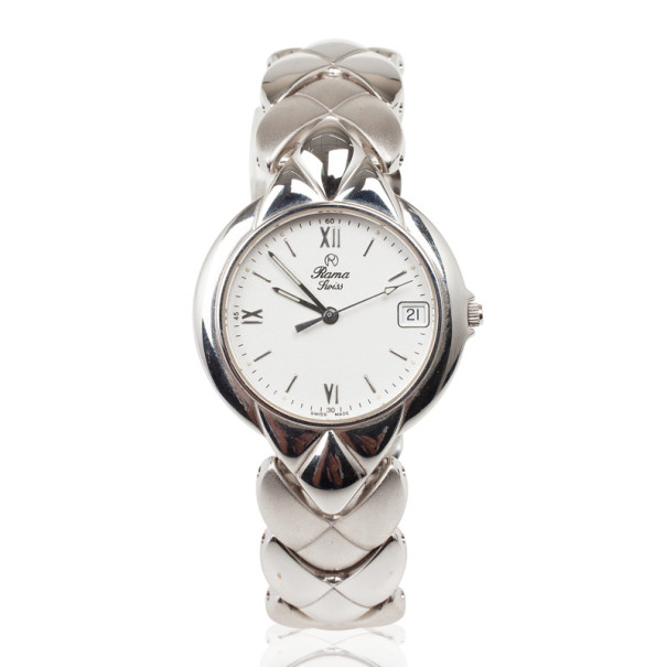 Rama Swiss Watch SS White Womens Wristwatch 34 MM