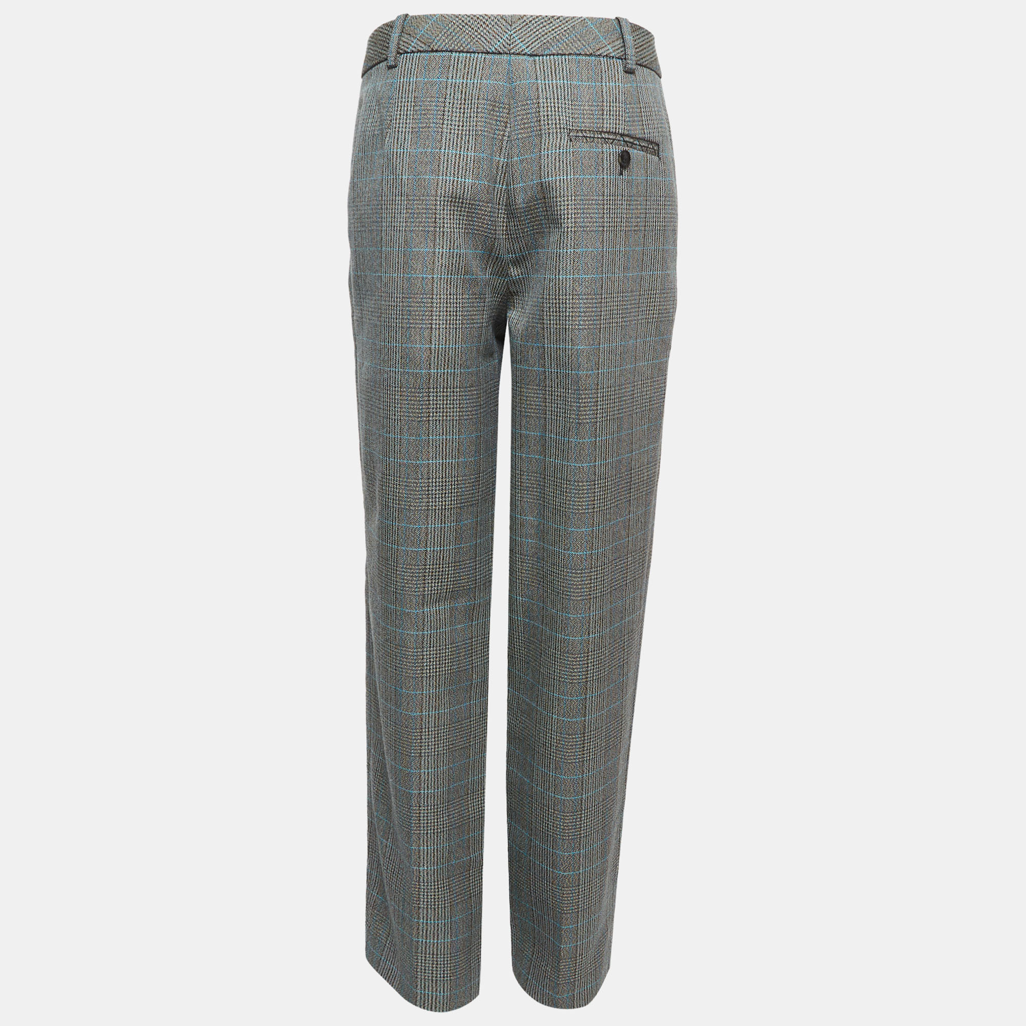 3.1 Phillip Lim Black/Multicolor Checked Wool Blend Trousers S