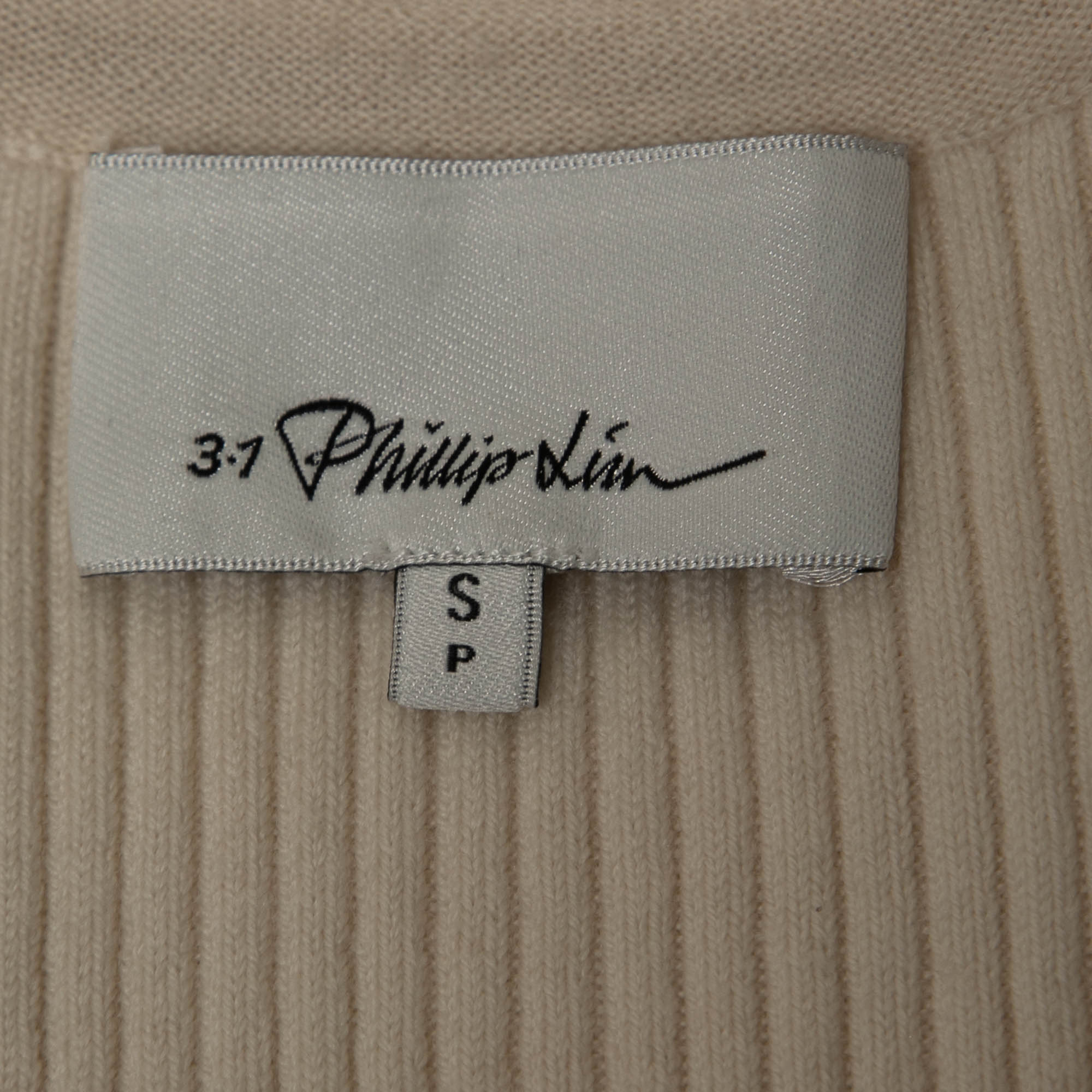 3.1 Philipp Lim Cream Wool Rib Knit Tank Top S