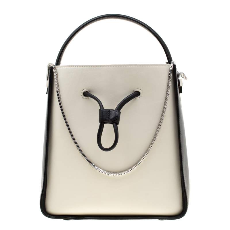 Image of . Phillip Lim Black/White Leather Small Soleil Bucket Bag