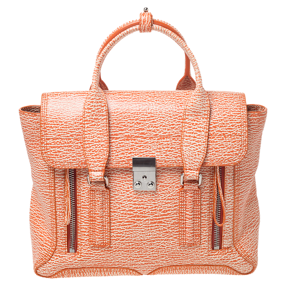 Image of . Phillip Lim Antique Orange Leather Medium Pashli Satchel