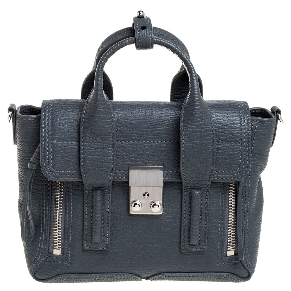 Image of . Phillip Lim Grey Leather Mini Pashli Satchel