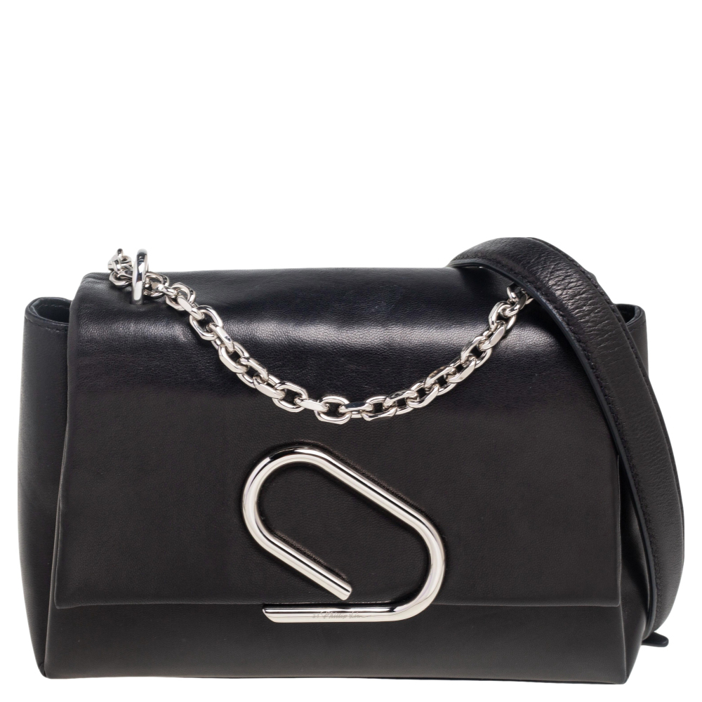 3.1 Phillip Lim Black Leather Alix Chain Crossbody Bag