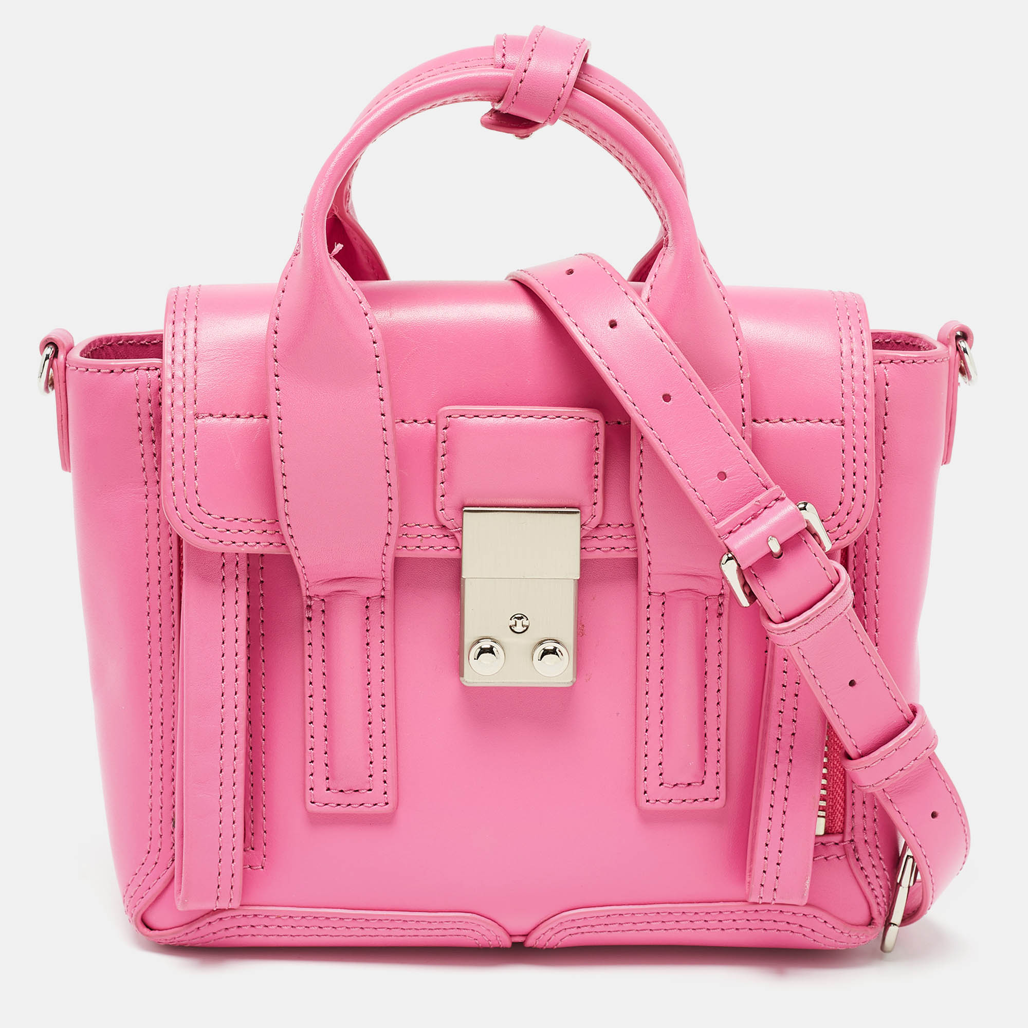 3.1 phillip lim pink leather mini pashli satchel
