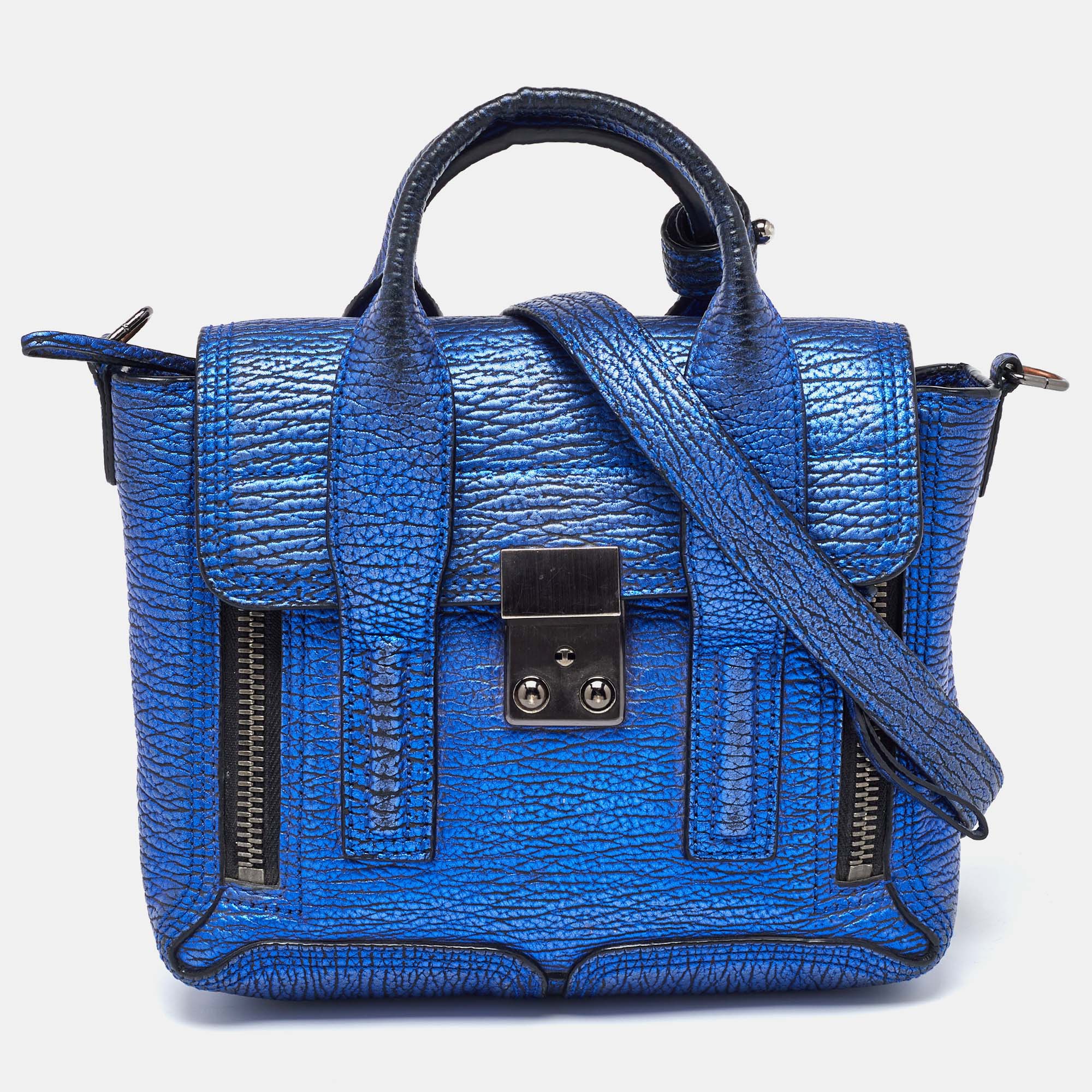 3.1 phillip lim blue leather mini pashli satchel