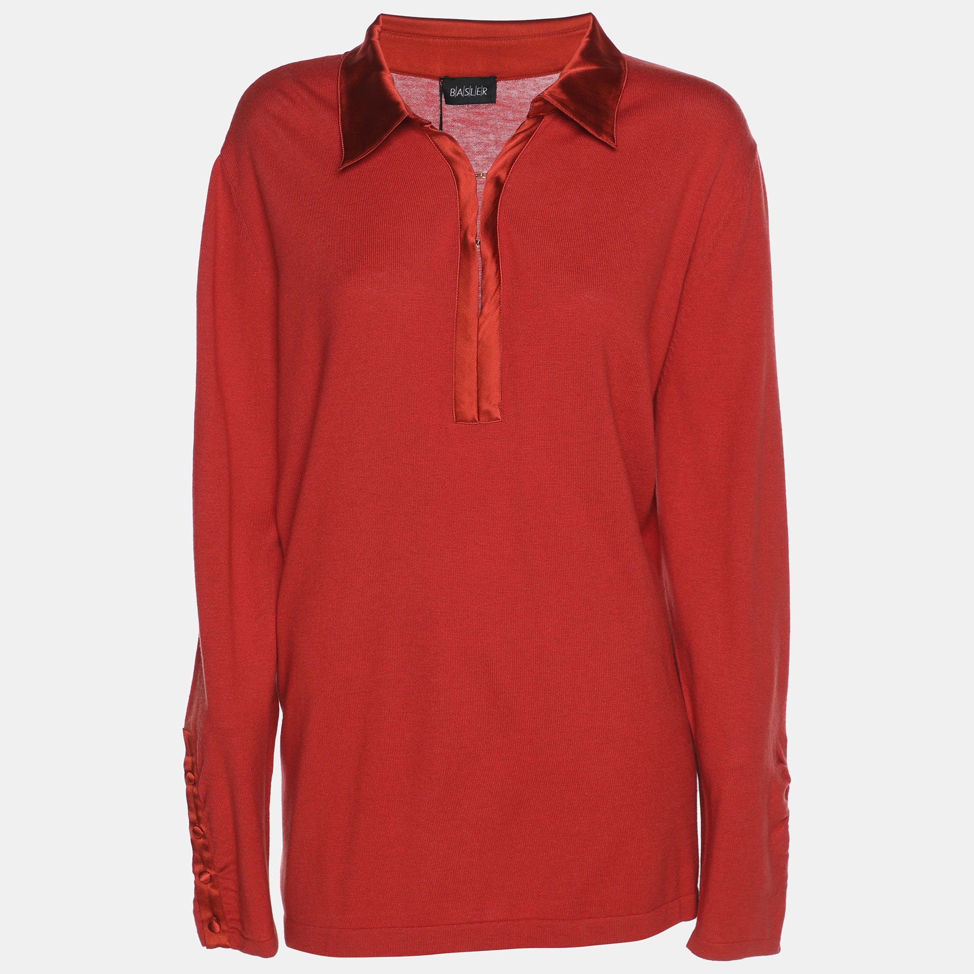 Basler Red Stretch Knit Long Sleeve Sweater XL 
Basler Red Stretch Knit Long Sleeve Sweater XL