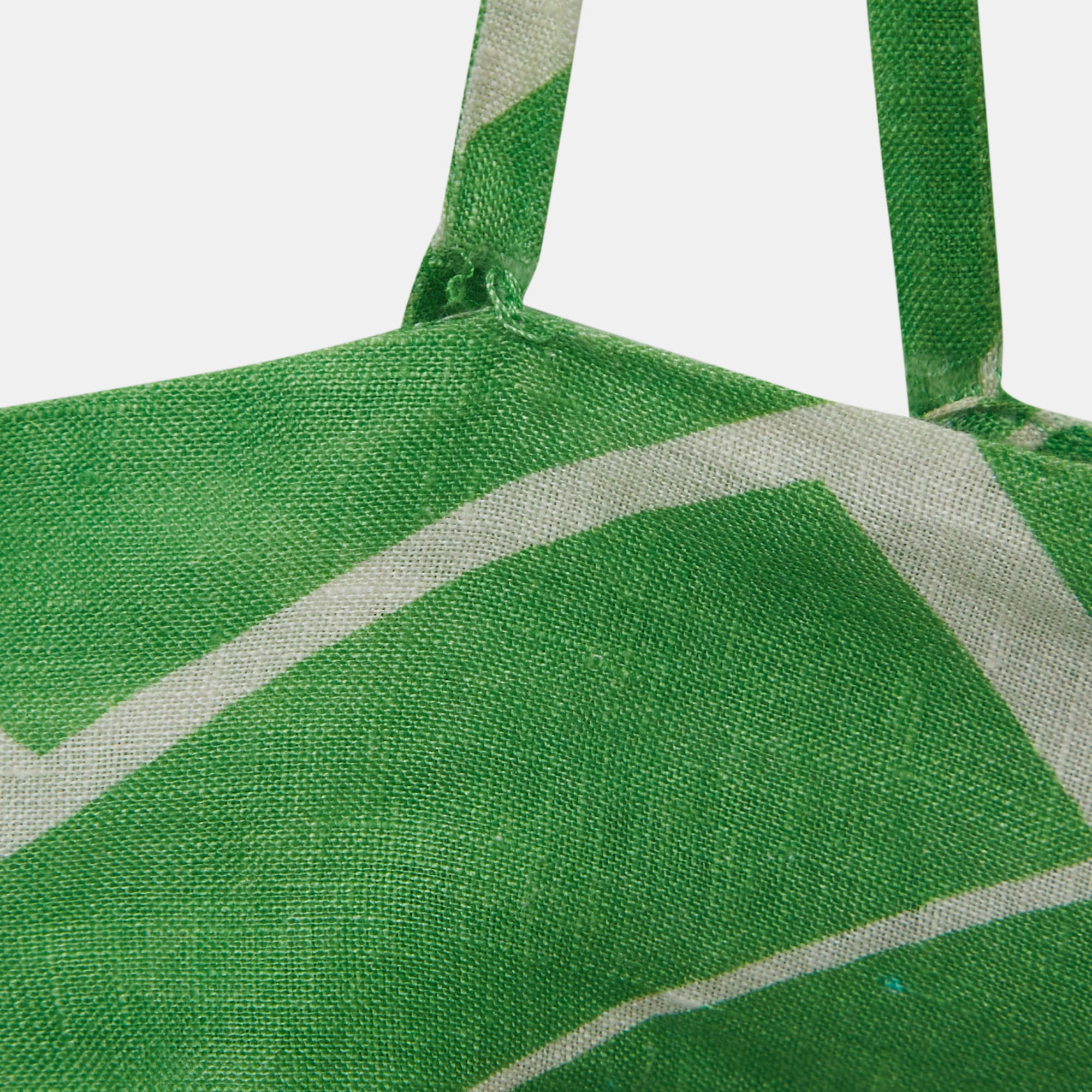 Alexis Green Printed Linen Cutout Detail Midi Dress S
