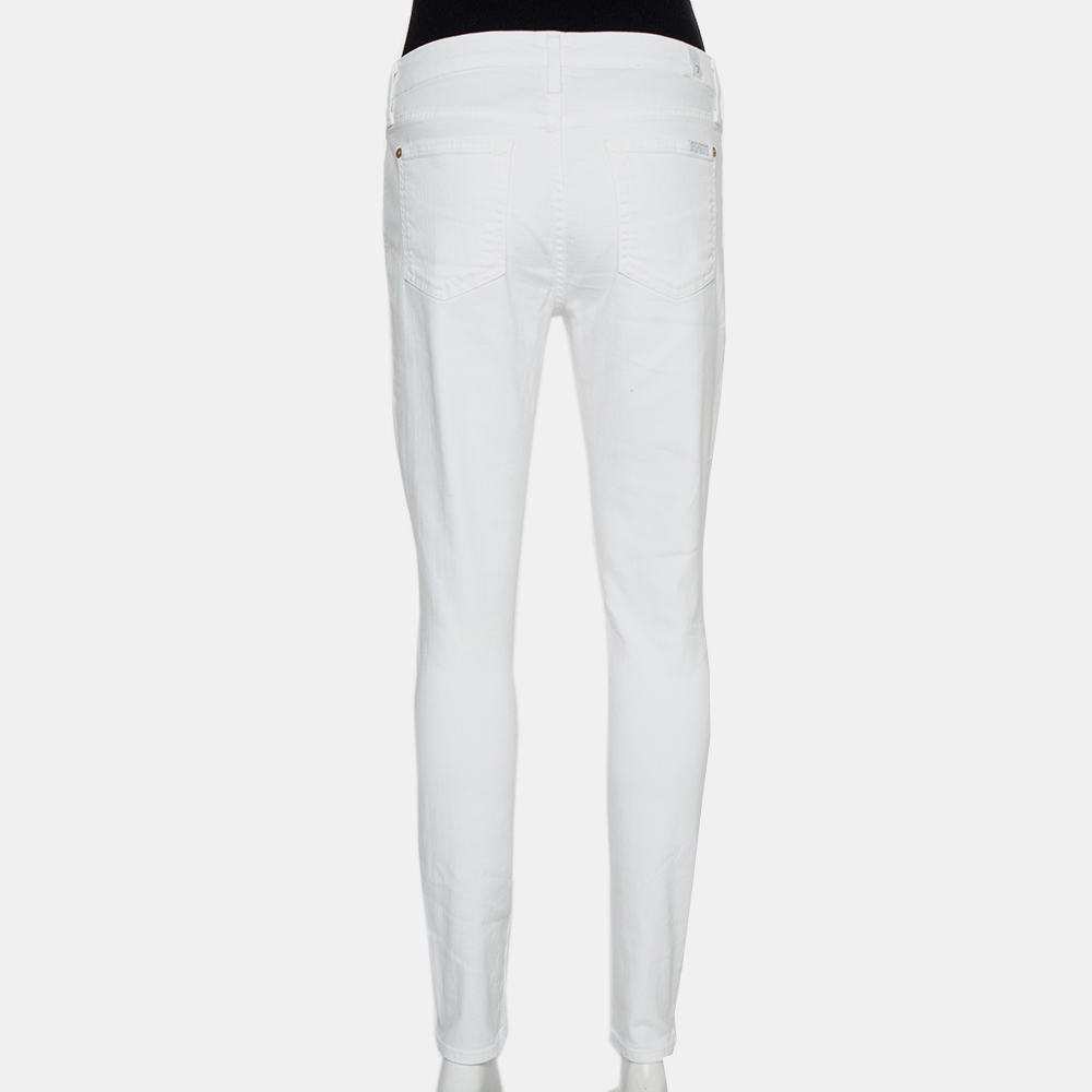 7forallmankind White Denim Skinny Ankle Length Jeans M