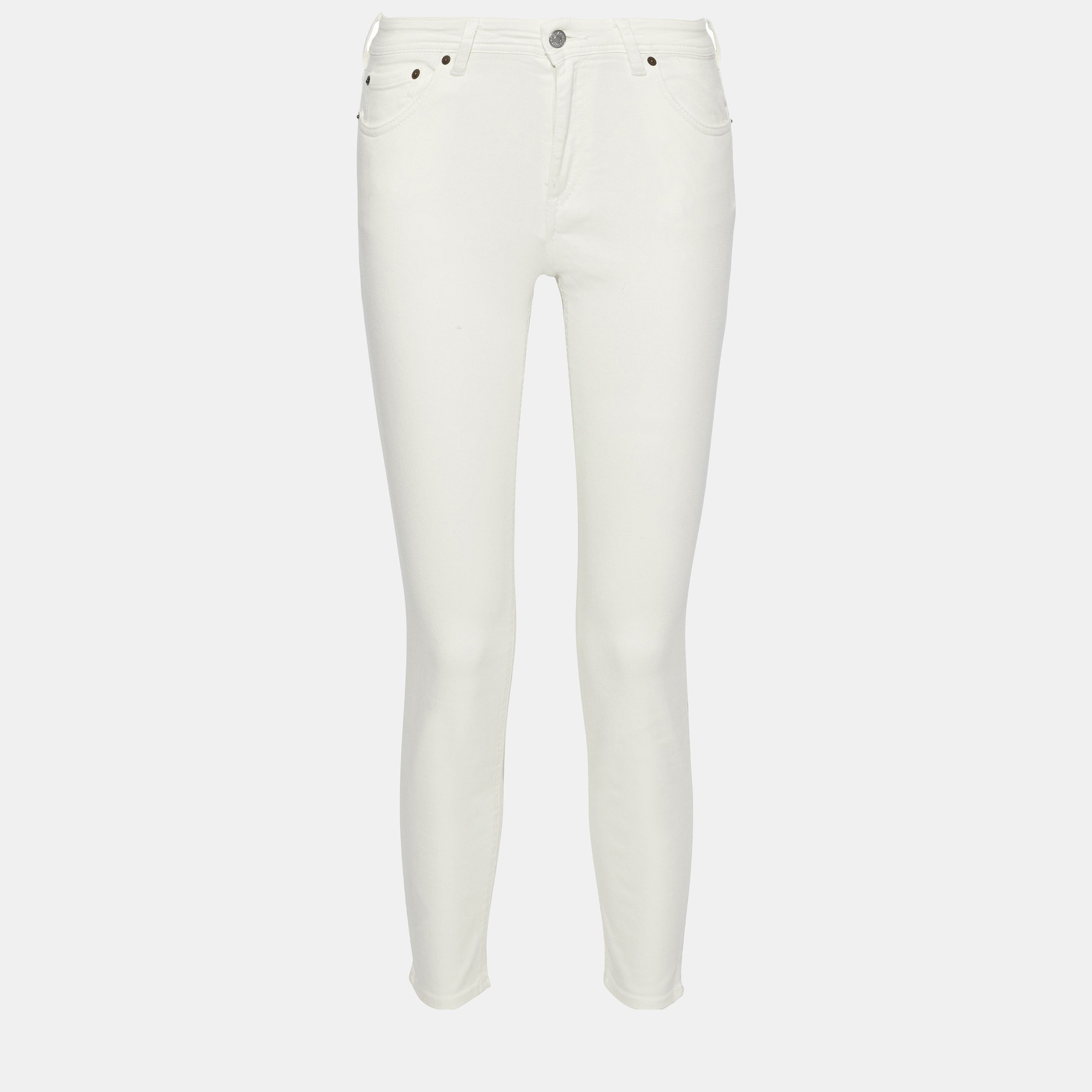 

Acne Studios Bla Konst White Cotton Skinny Leg Jeans  (26W-32L