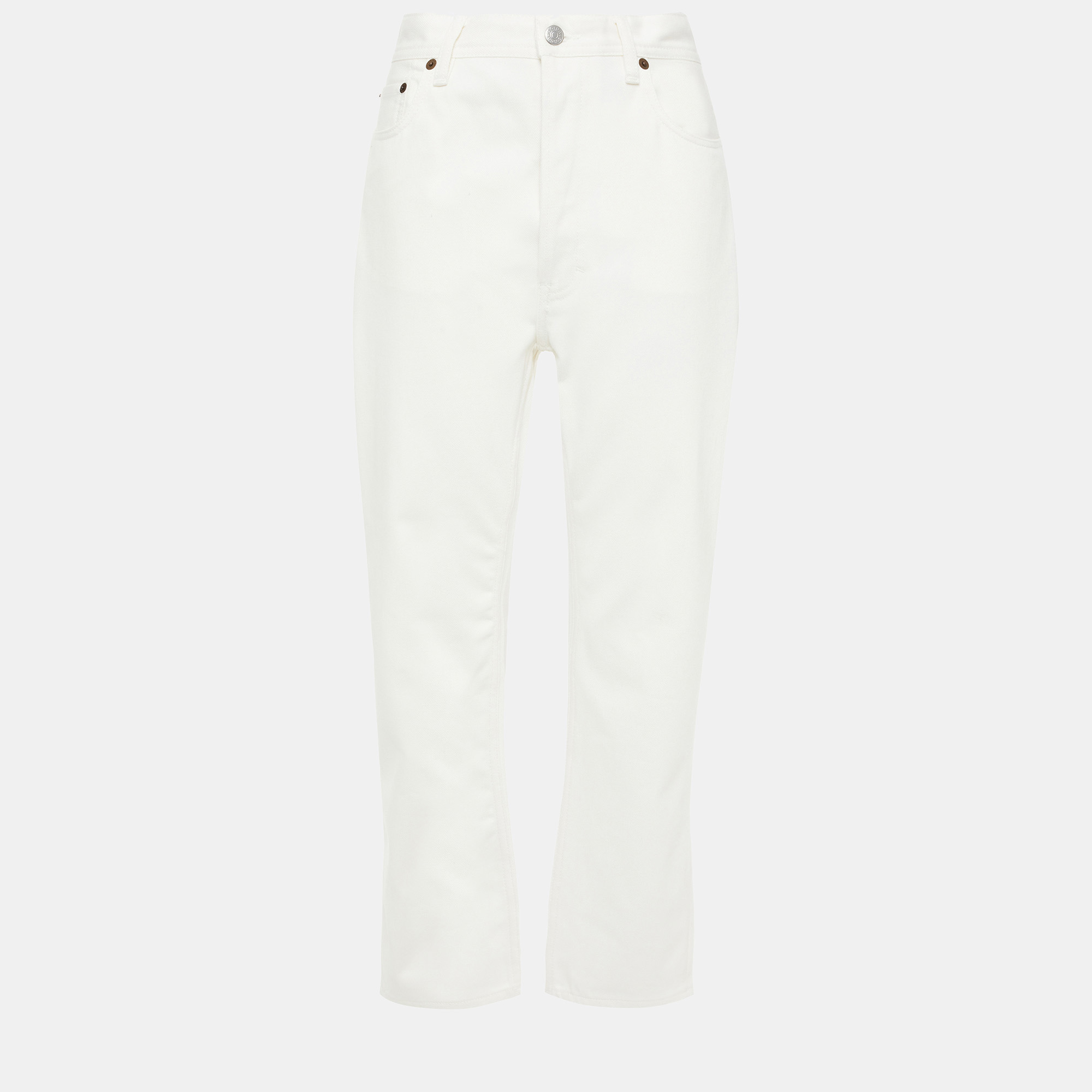

Acne Studios Cotton Straight Leg Jeans 26W-32L, White