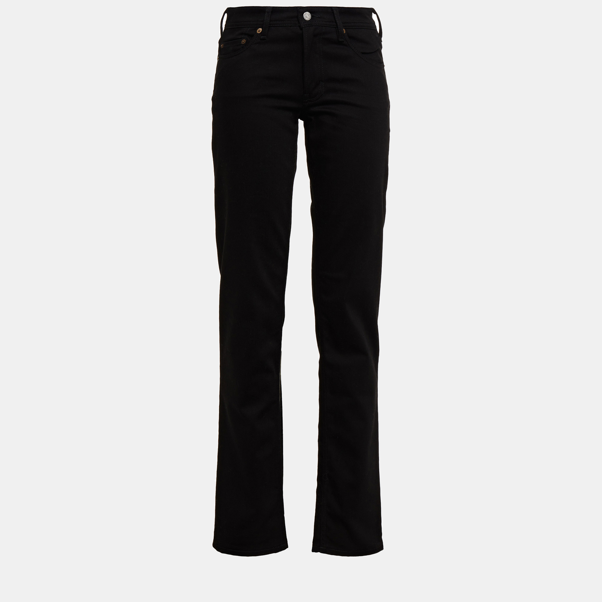 

Acne Studios Cotton Straight Leg Jeans 30W-34L, Black