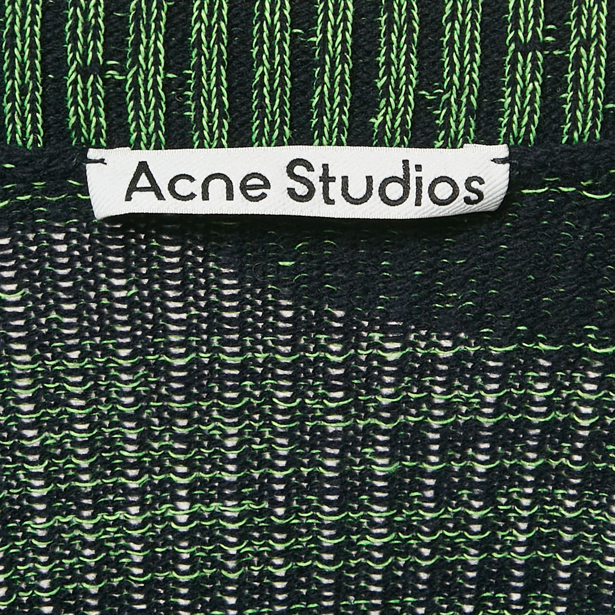 Acne Studios Green Wool Blend Knit Buttoned Cardigan S