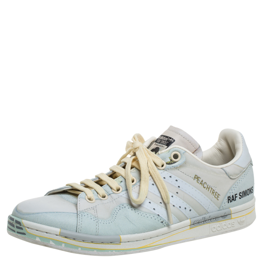 Image of Adidas By Raf Simons Multicolor Leather Low Top Sneakers Size .