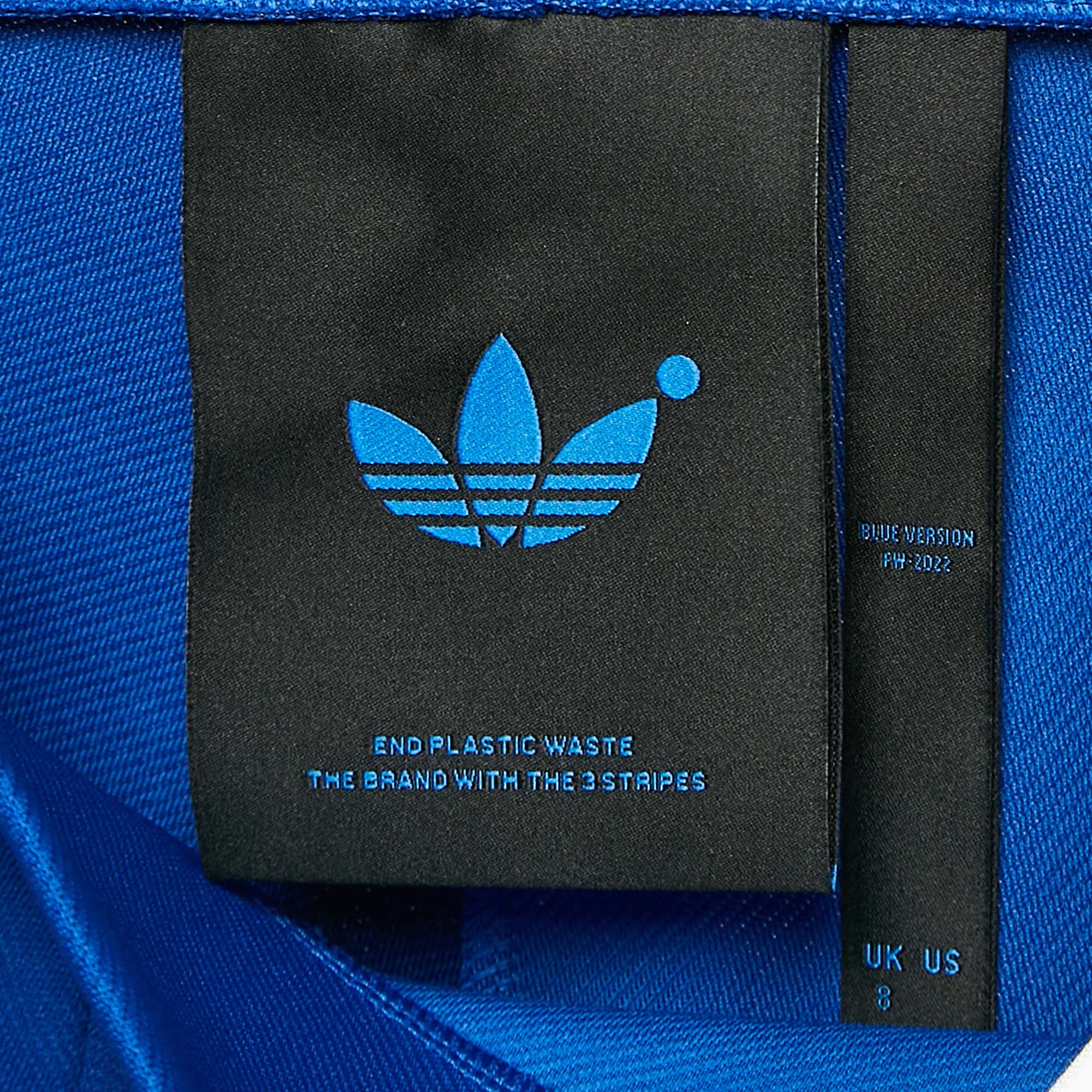 Adidas Blue Knit Tight Fit Mid Rise Trackpants S