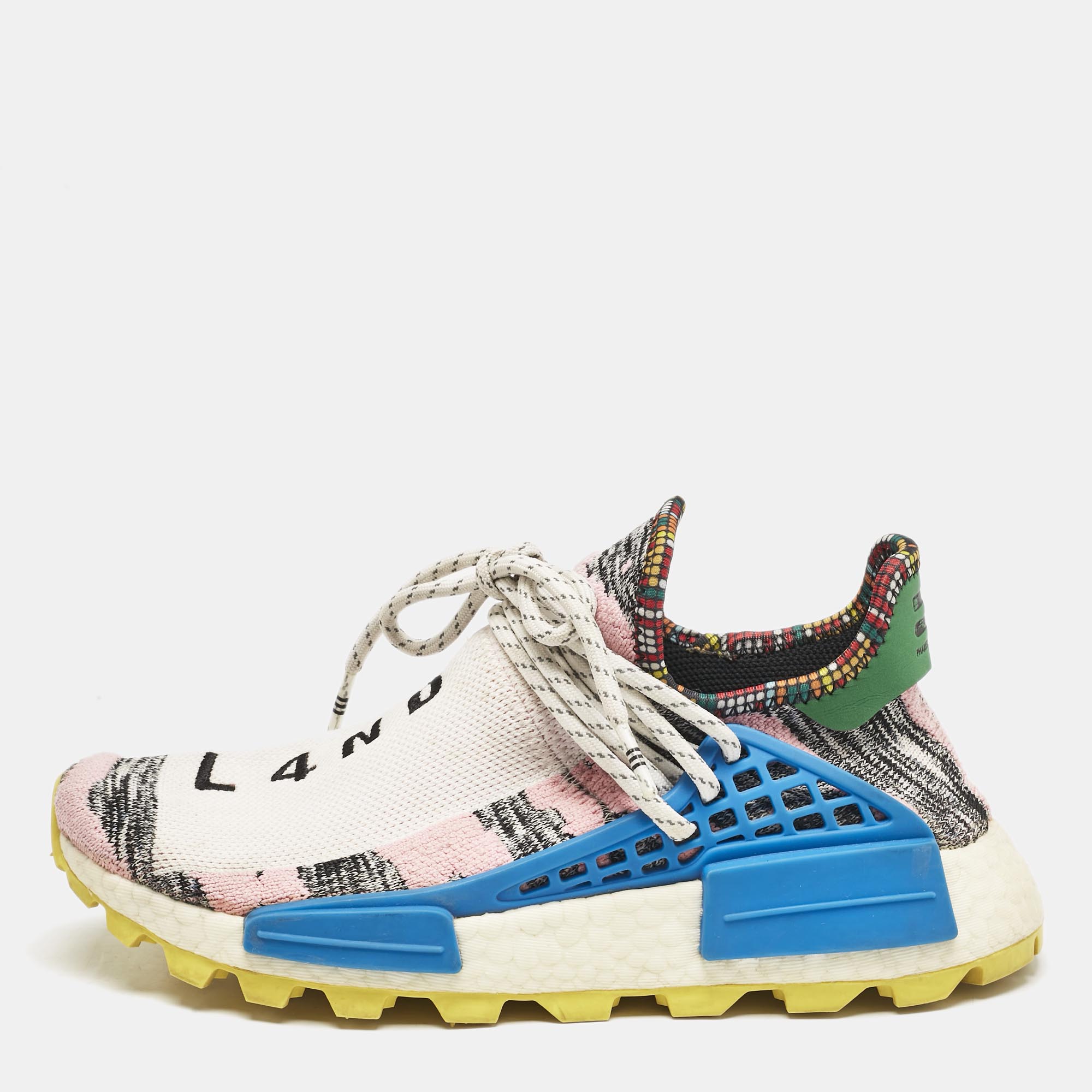Pharrell Williams x Adidas Multicolor Knit Fabric NMD Hu Solar Pack Mother Sneakers Size
Pharrell Williams x Adidas Multicolor Knit Fabric NMD Hu Solar Pack Mother Sneakers Size