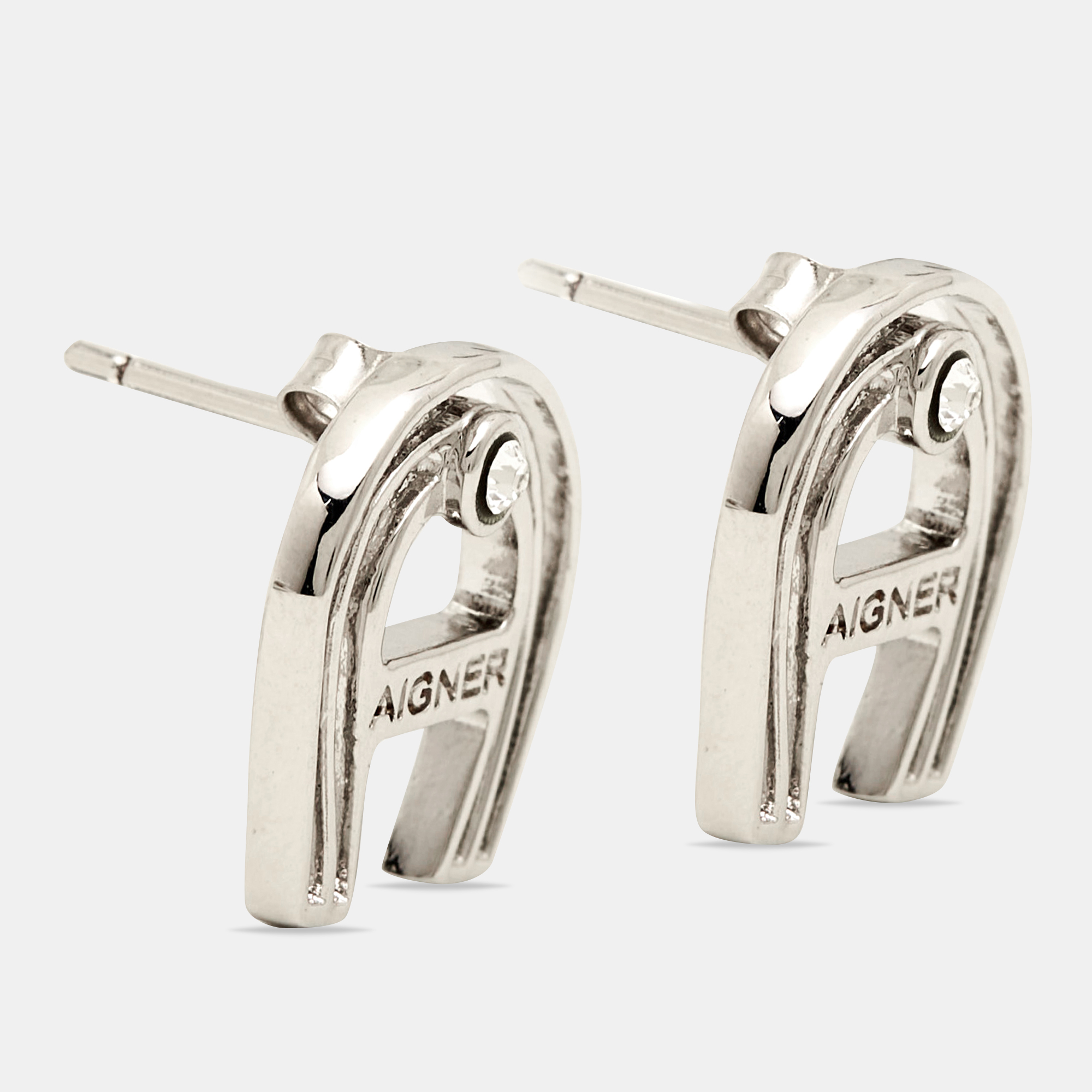 Aigner Crystal Sterling Silver Earrings