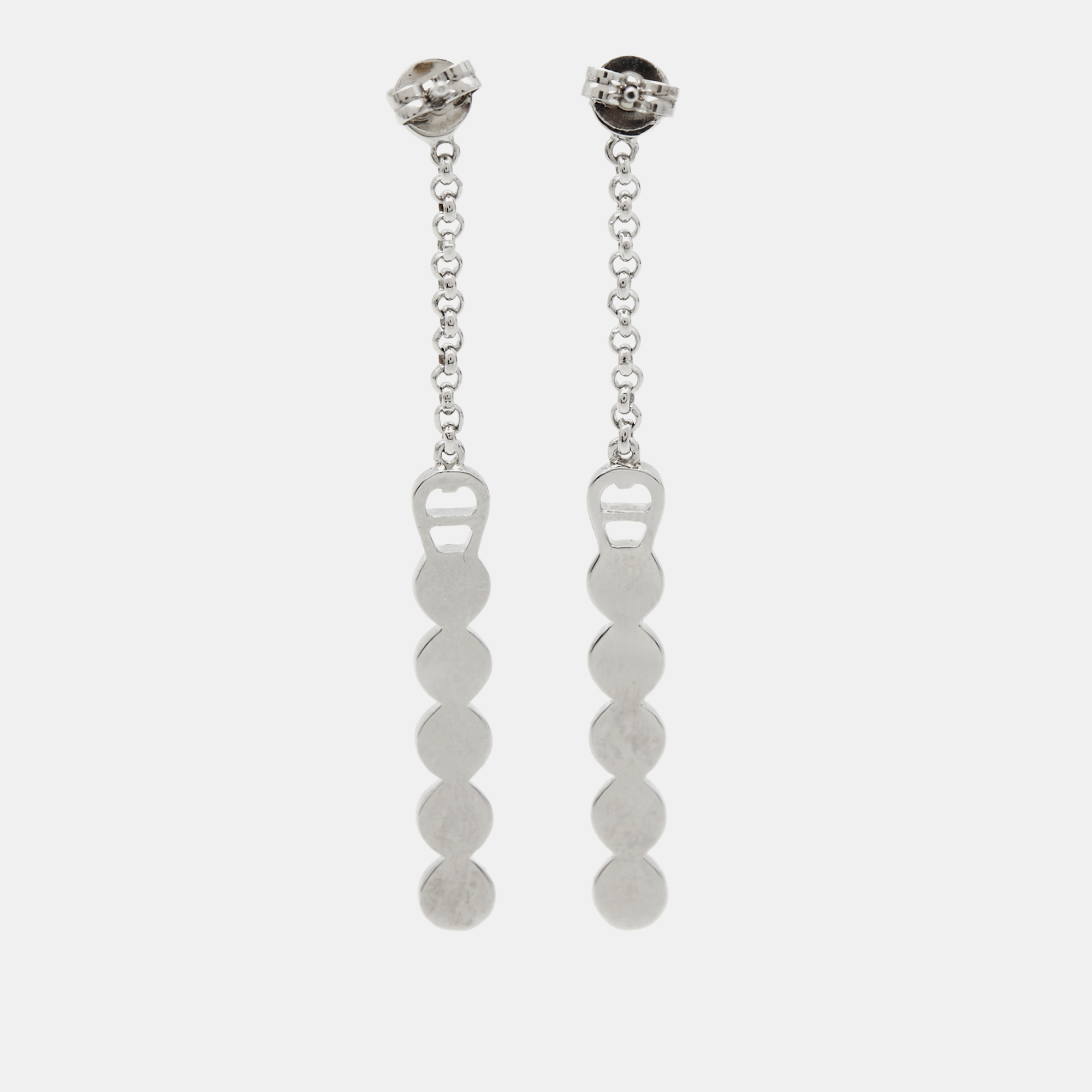 Aigner Crystals Silver Tone Earrings