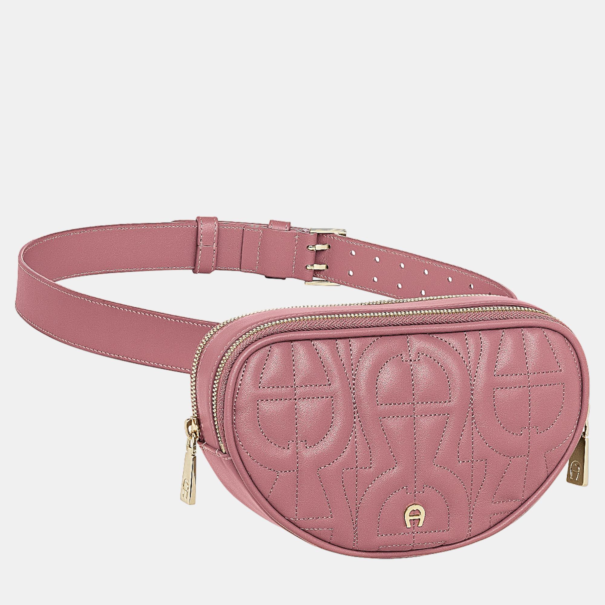

Aigner Dark Mauve shiny light gold Metal Diadora Dark Mauve Belt Bag, Pink