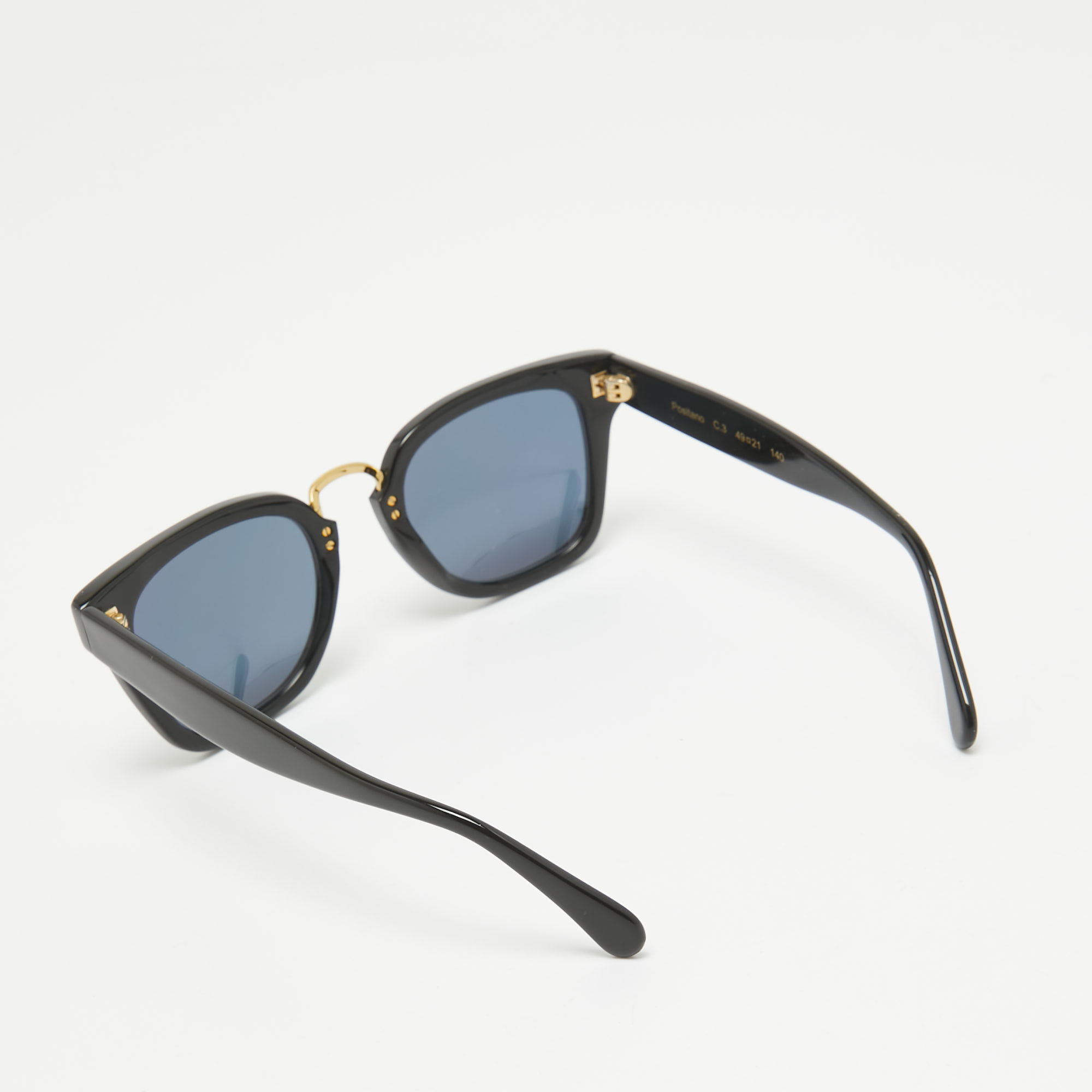 Illesteva Positano Black/Rose Gold Mirrored Frame Wayfarer Sunglasses