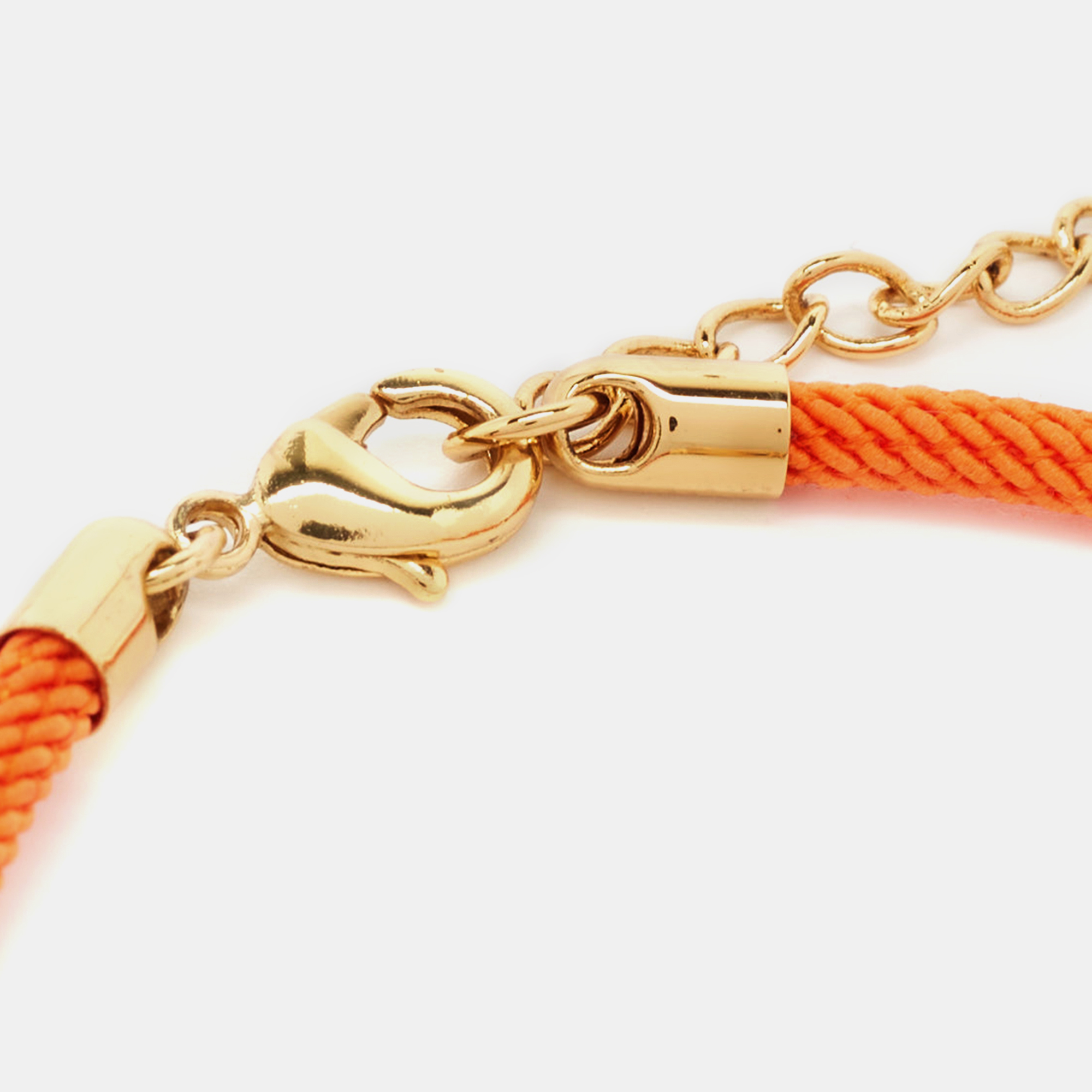 Aigner Orange Silk Cord Crystal Logo Yael Bracelet