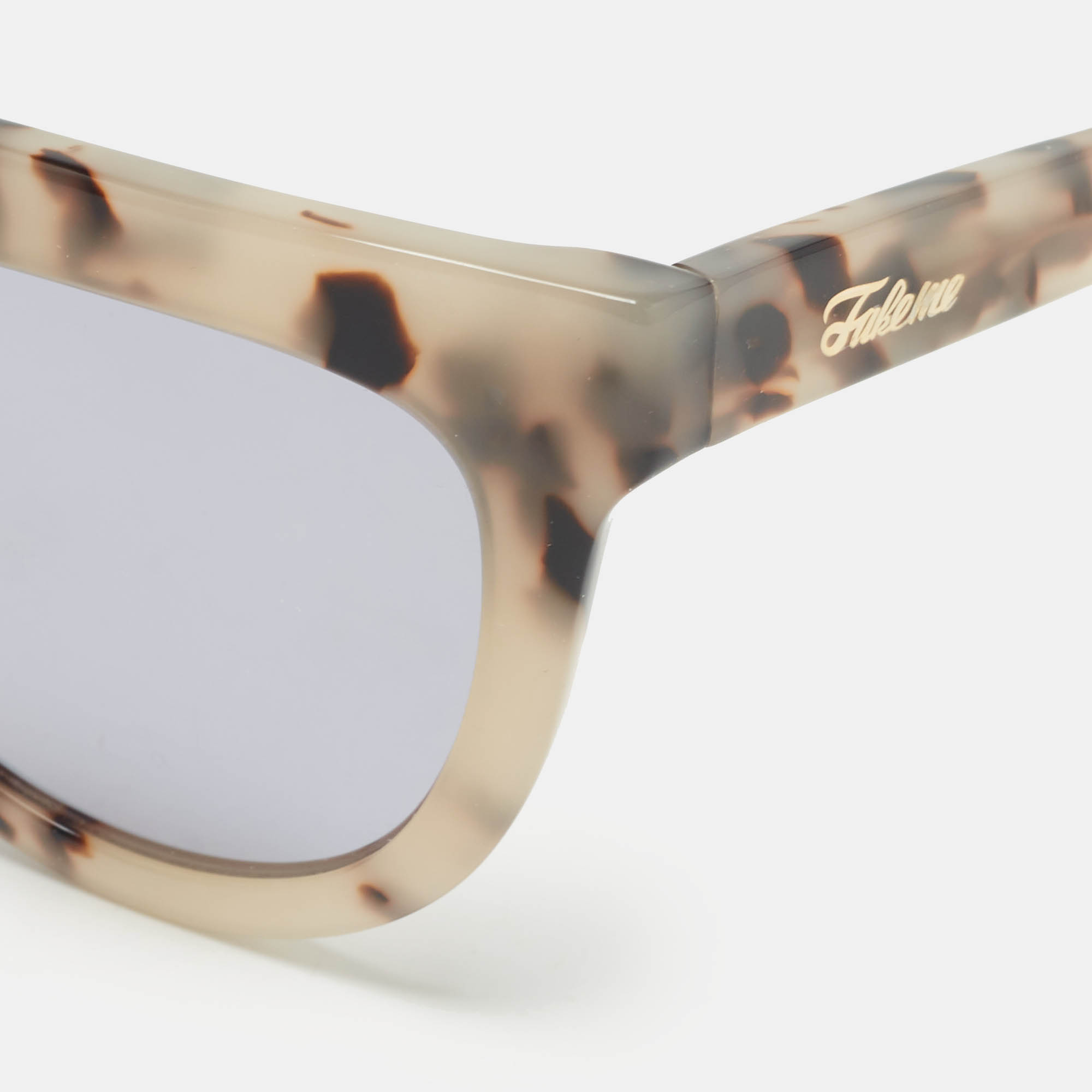 Fakeme Tortoise Beige Mirrored Frame Cat Eye Sunglasses