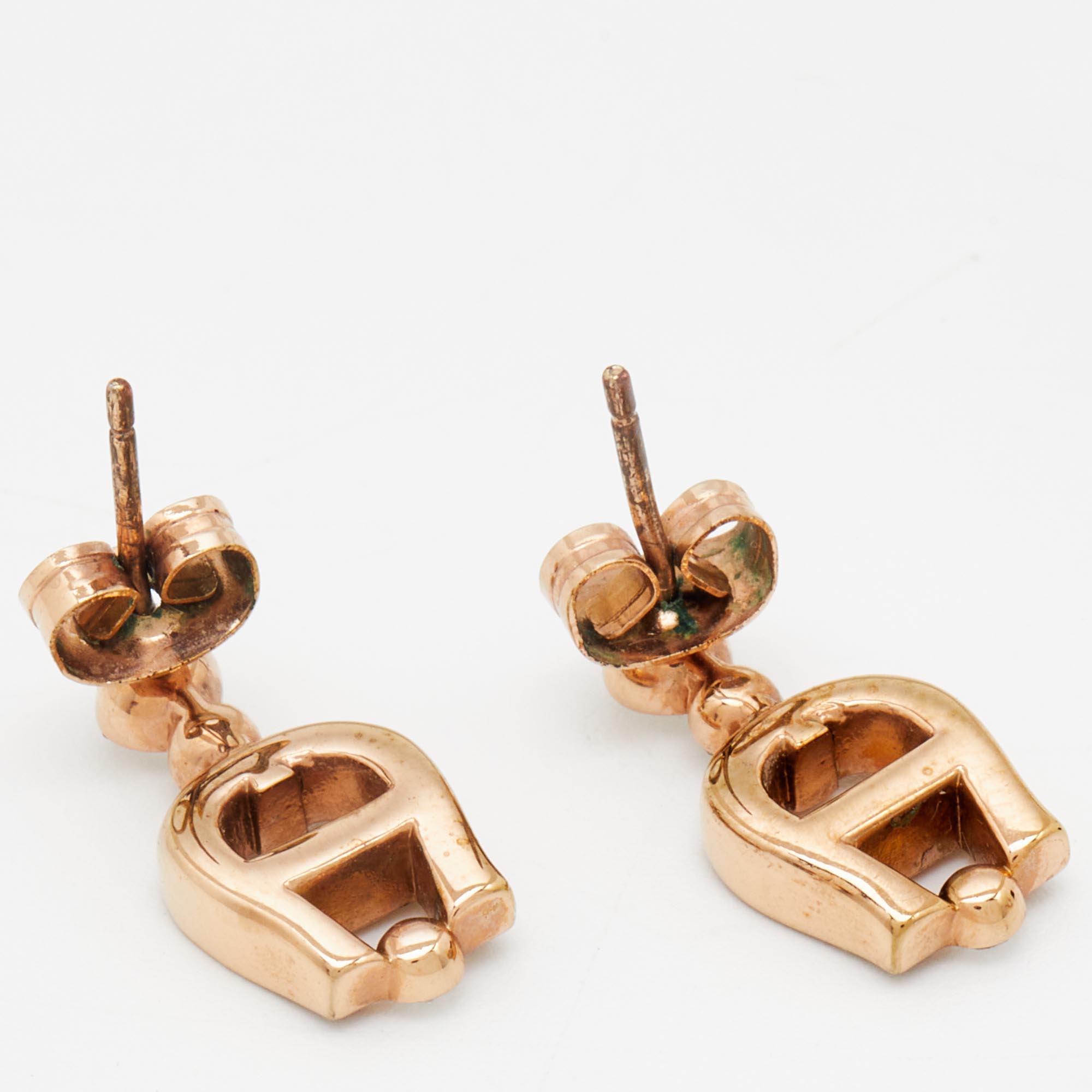 Aigner Crystal Gold Tone Earrings