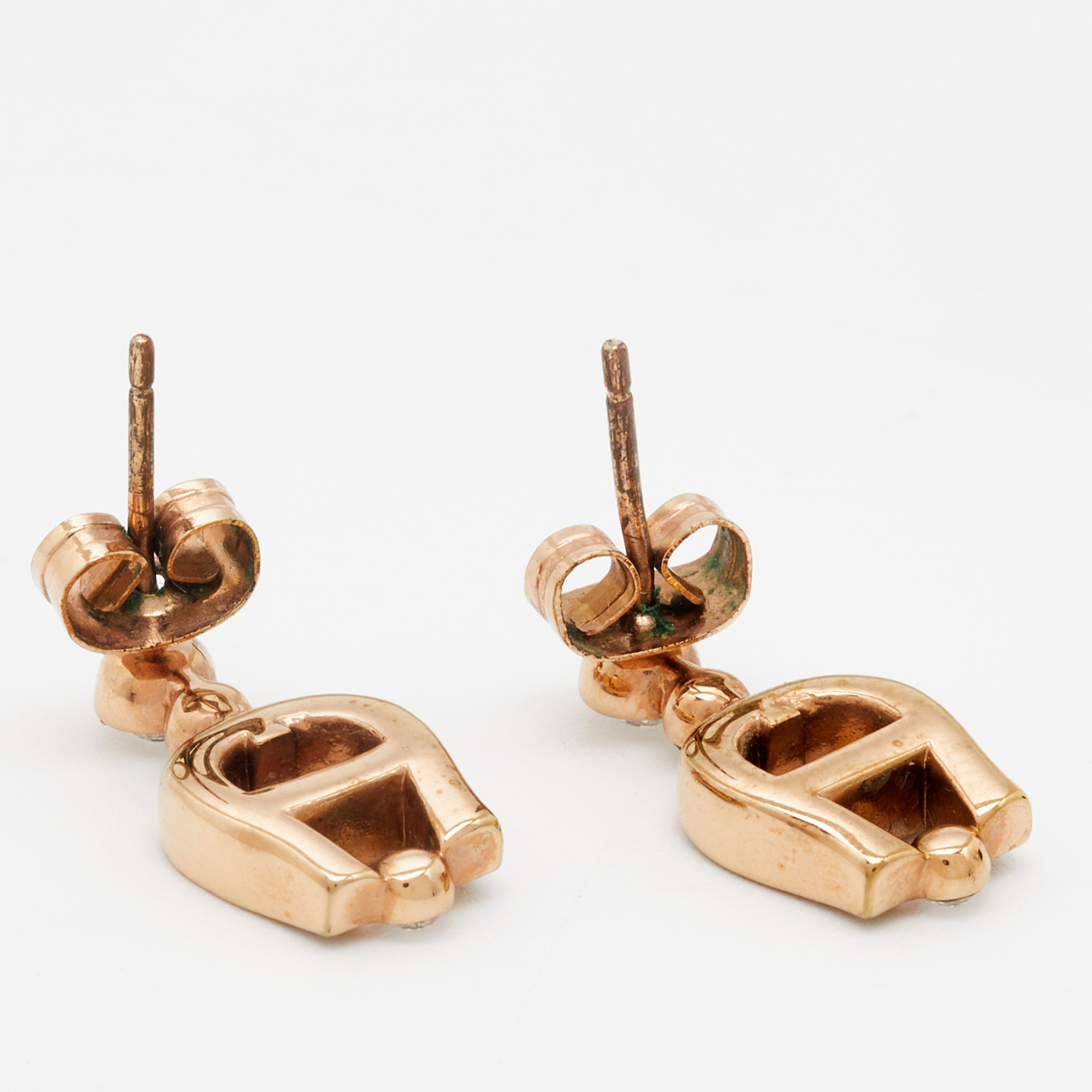 Aigner Crystal Gold Tone Earrings