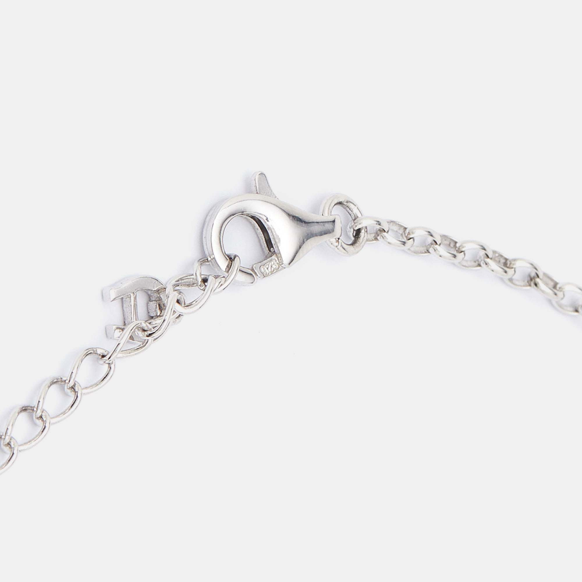 Aigner Sterling Silver Crystal Embellished Pendant Necklace