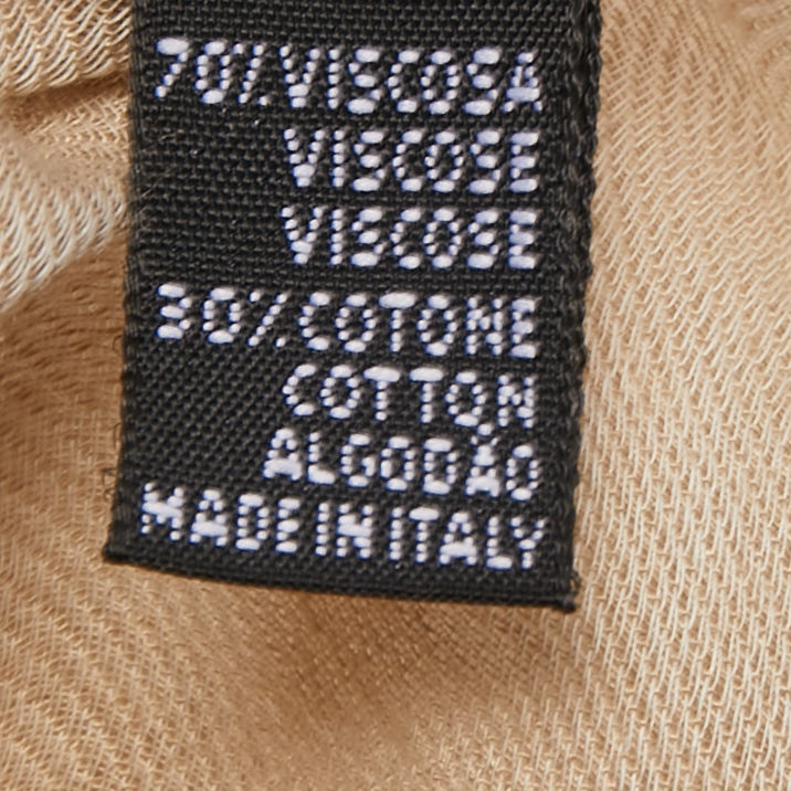 Aigner Beige Logo Pattern Cotton Blend Shawl