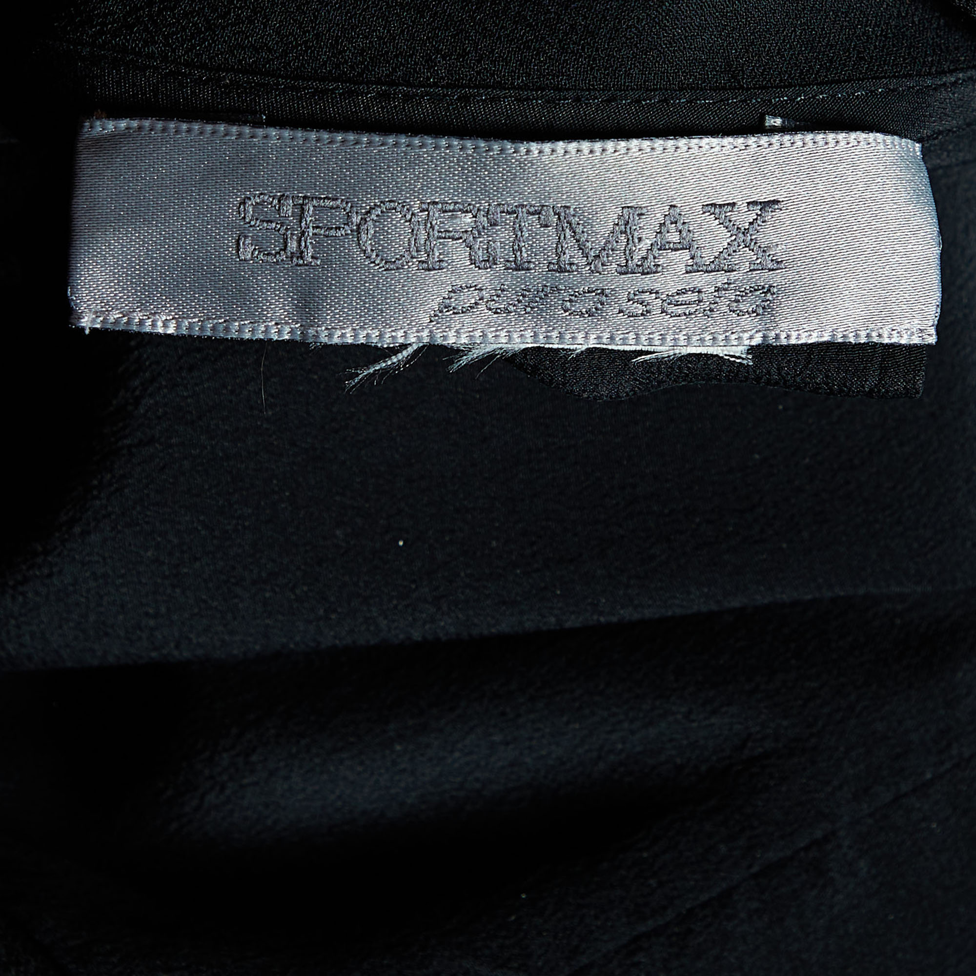 SPORTMAX Black Silk Neck Tie Detail Top S