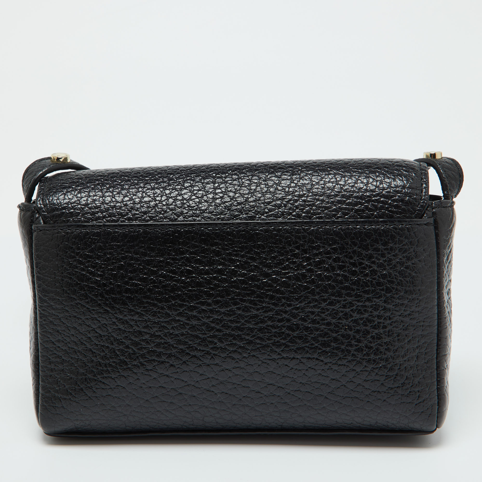 Aigner Black Leather Flap Crossbody Bag