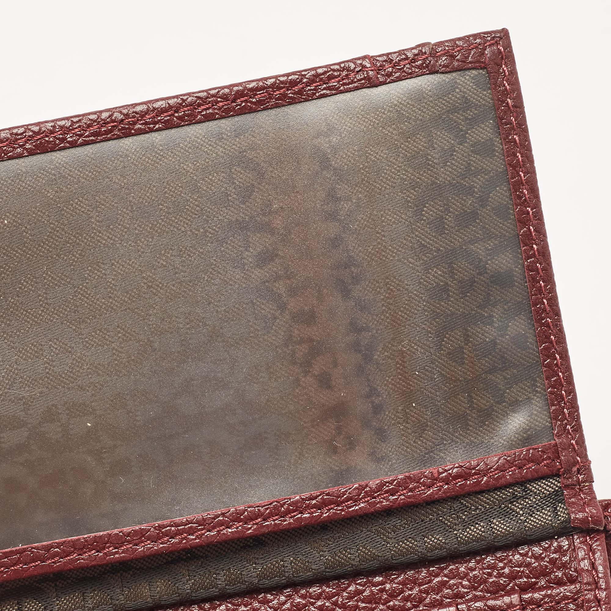 Aigner Burgundy Embossed Leather Genoveva Trifold Compact Wallet