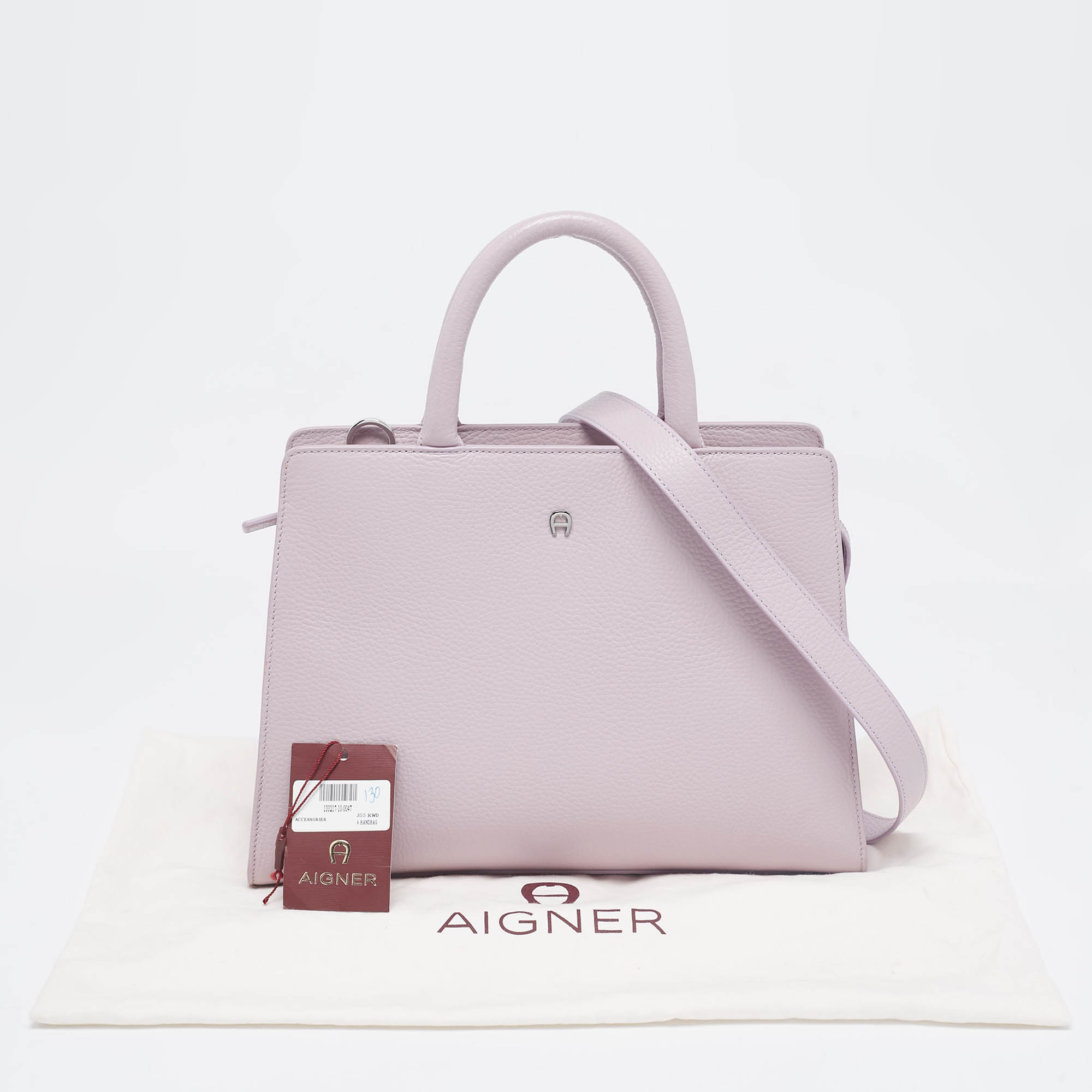 Aigner Light Lilac Leather Cybill Tote