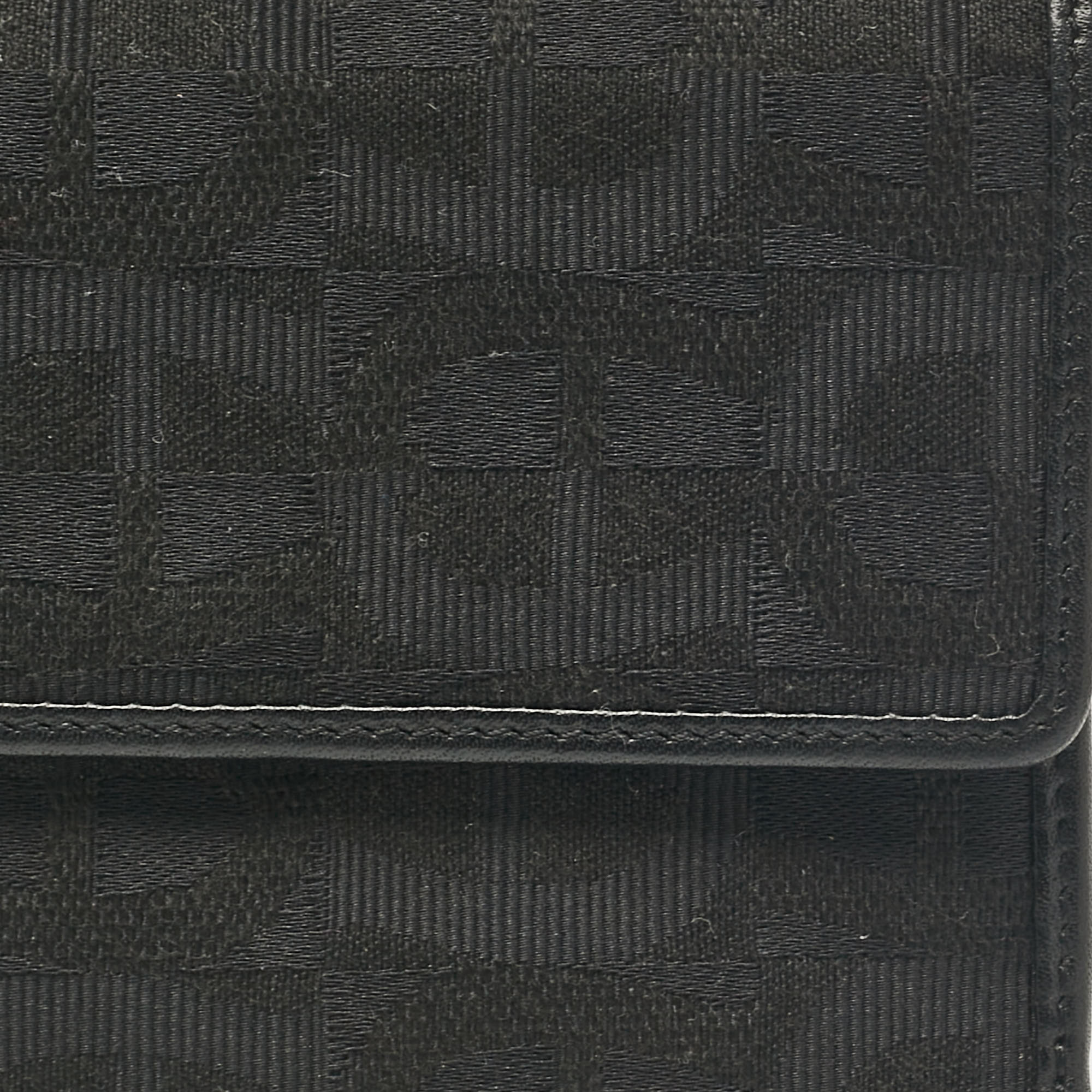 Aigner Black Monogram Fabric And Leather Trifold Wallet