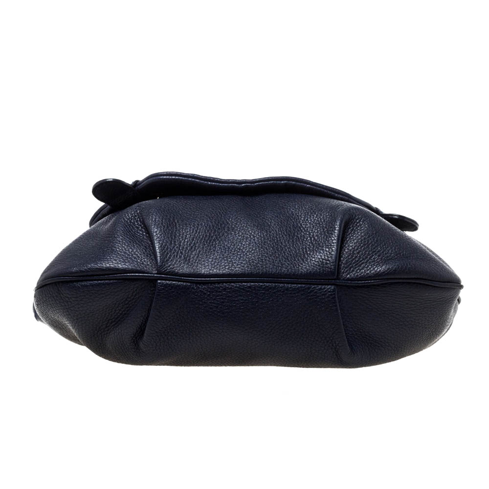 Aigner Blue Leather Flap Hobo