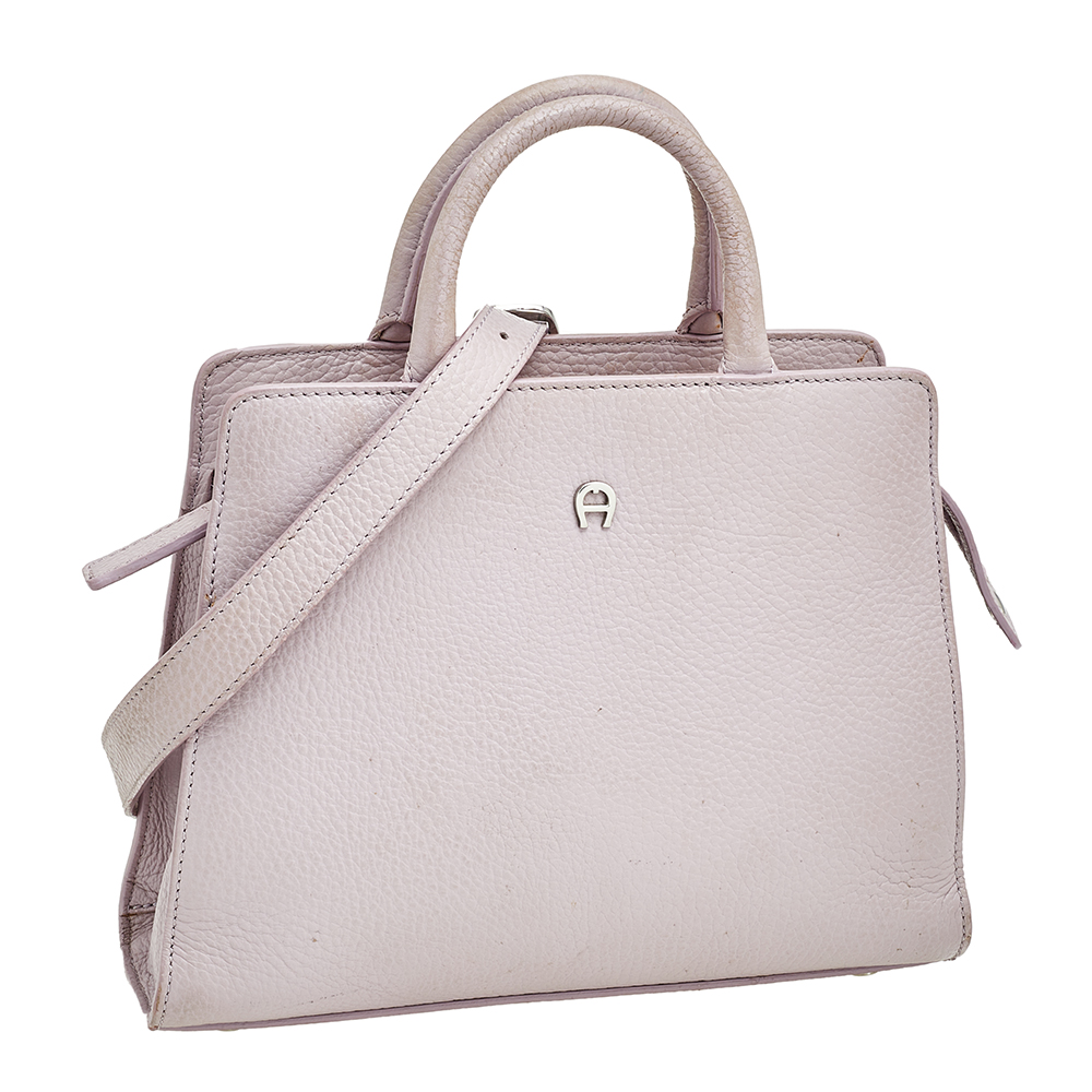 Aigner Lilac Leather Tote