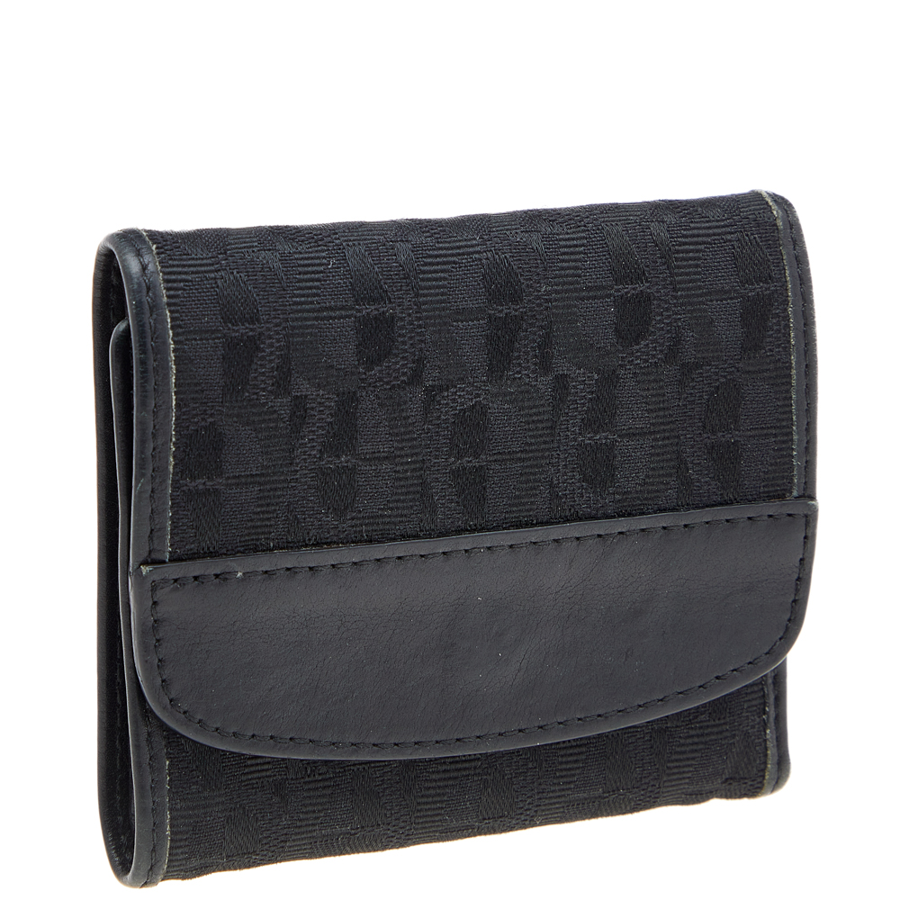 Aigner Black Signature Canvas And Leather Trifold Wallet
