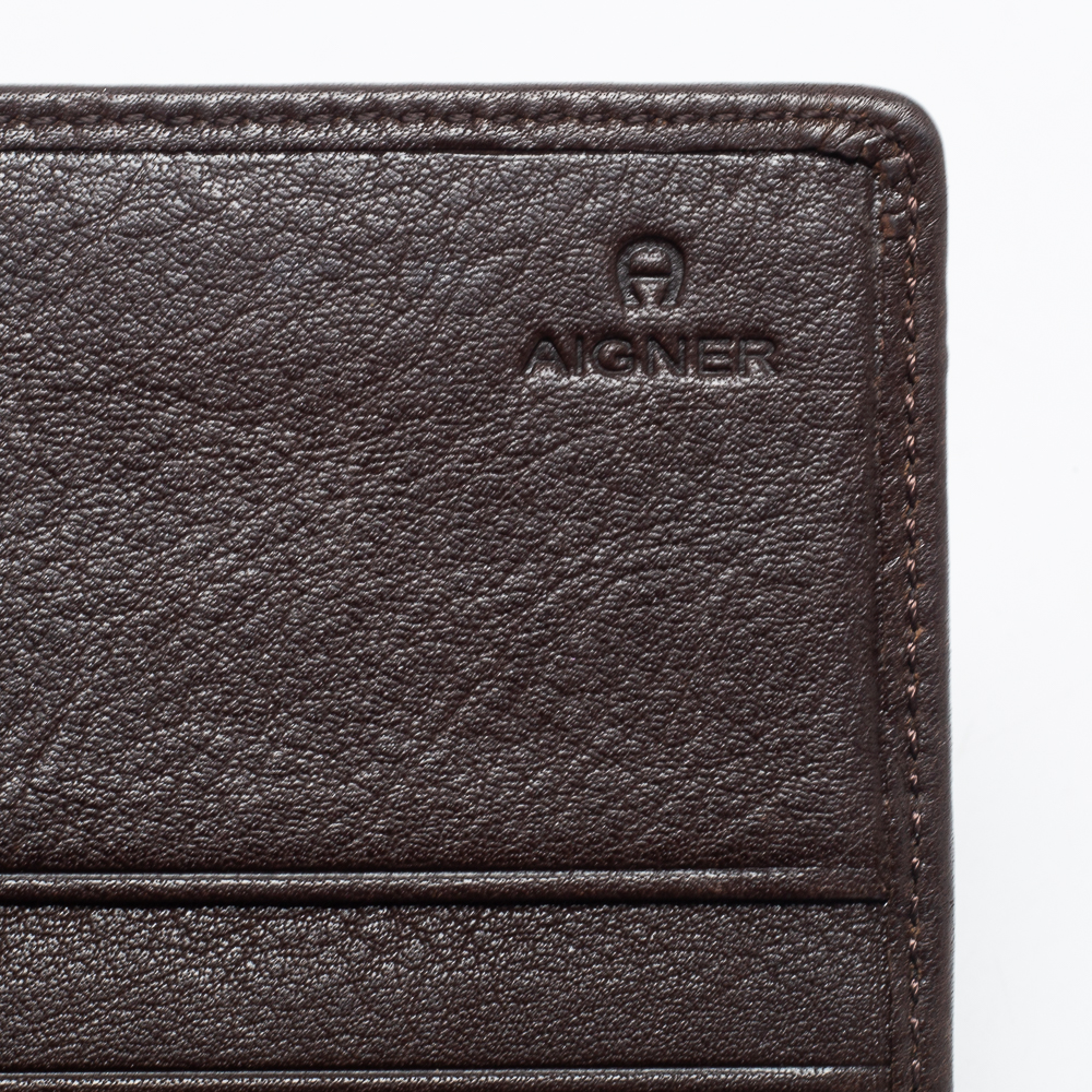 Aigner Beige/Brown Signature Canvas And Leather Flap Continental Wallet