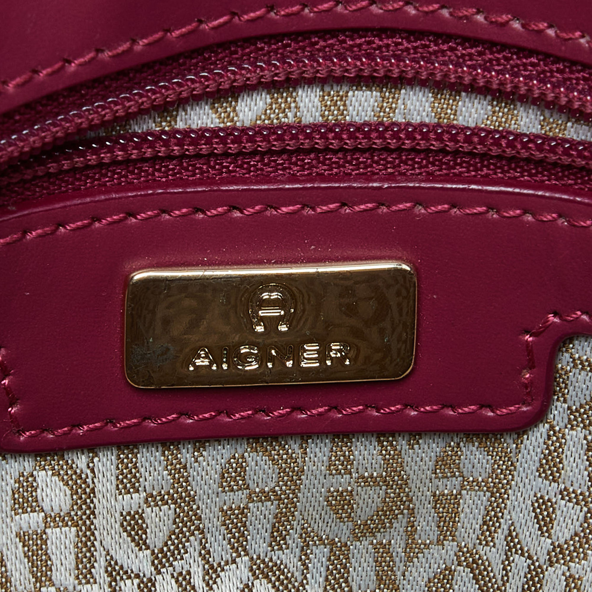 Aigner Pink Leather Flap Shoulder Bag
